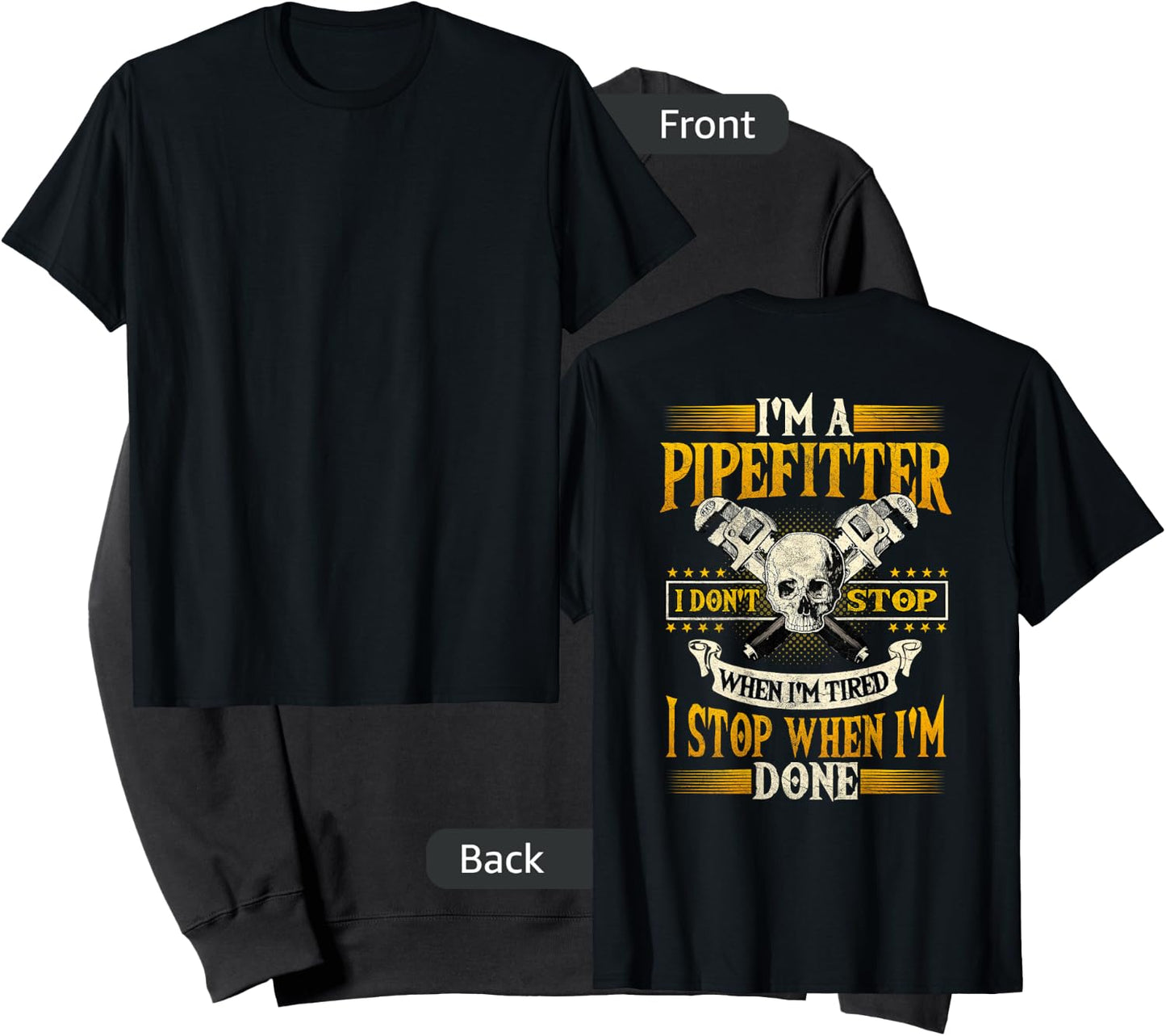 Pipefitter Gifts Funny Plumber Image On Back Of Shirt Sweatshirt - Sweatshirt | Black