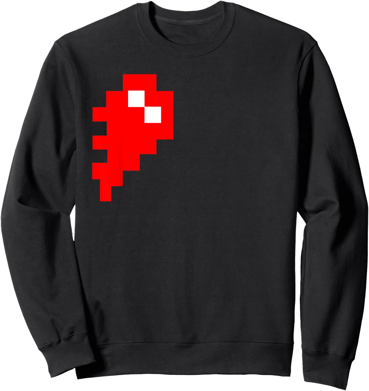 Half Pixelated Heart Matching Couple Gaming Valentine's Day Sweatshirt - Sweatshirt | Black