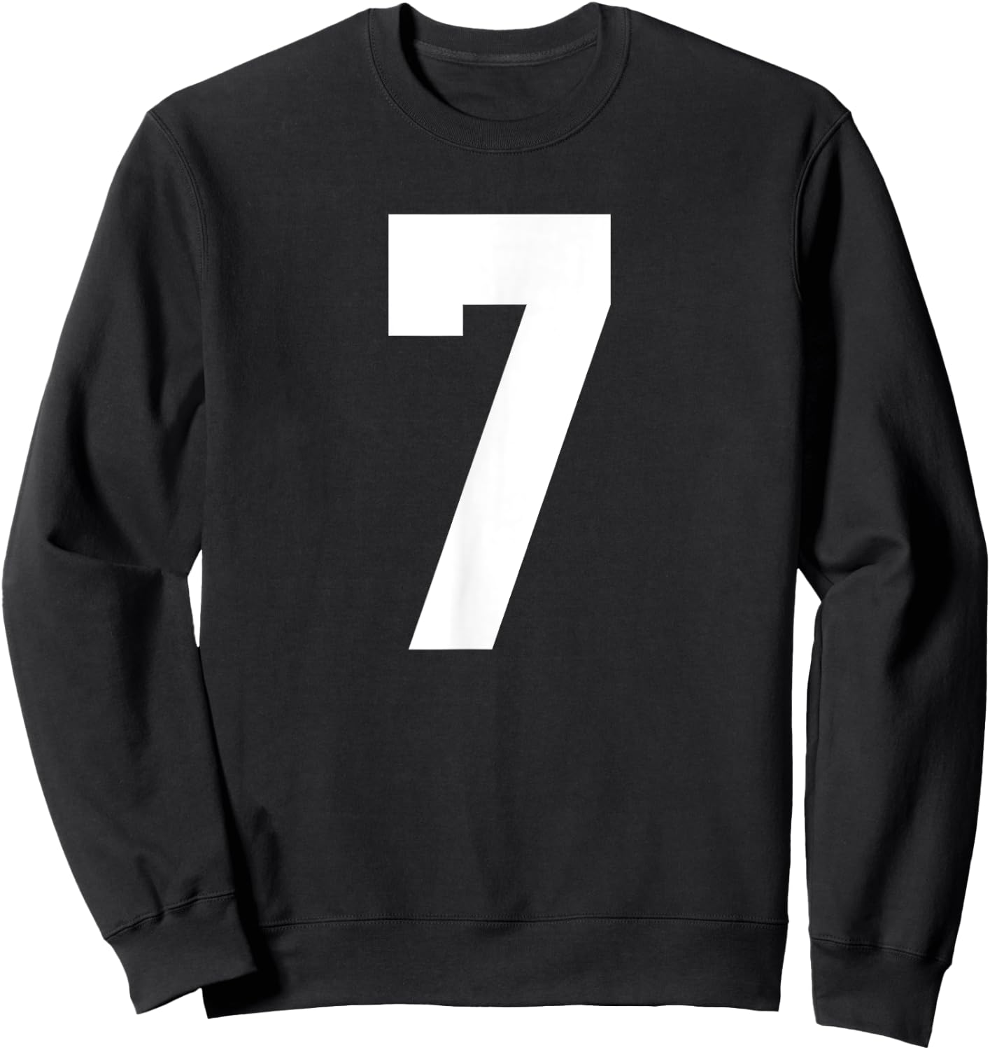 # 7 Team Sports Jersey Front & Back Number Player Fan Sweatshirt - Sweatshirt | Black