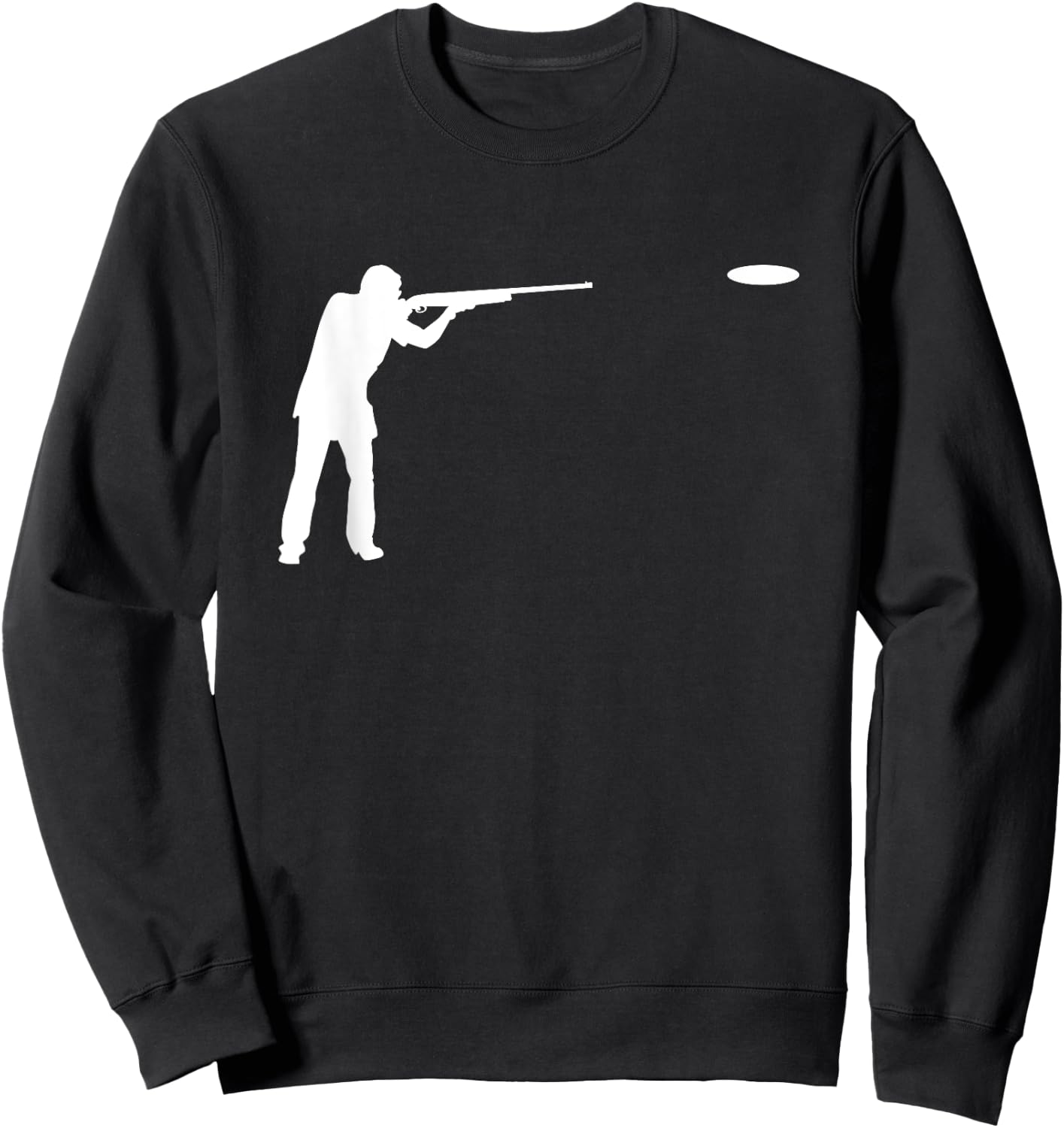 Silhouette Sporting Clays Player Pigeon Target Skeet Shooter Sweatshirt - Sweatshirt | Black