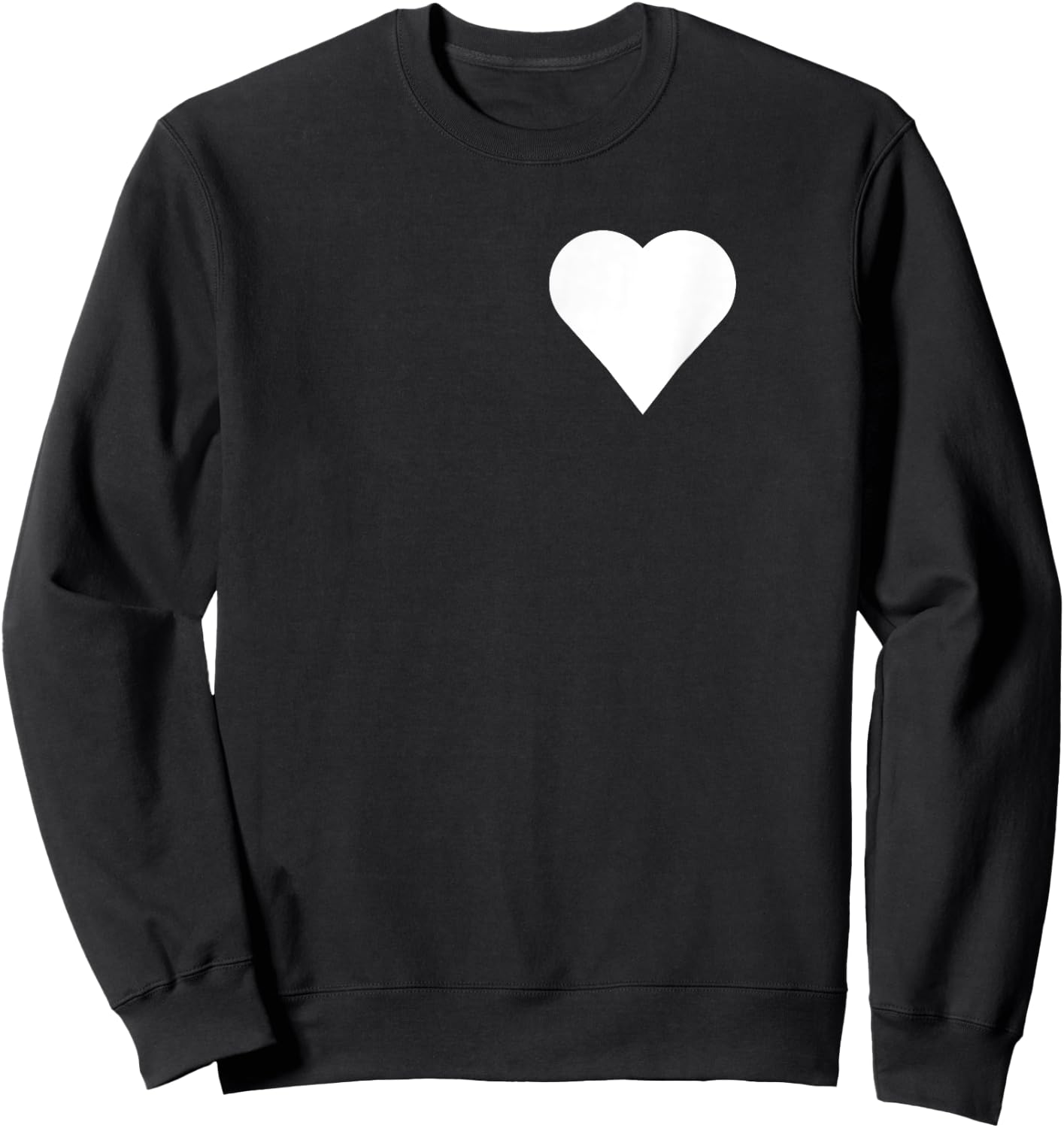 White heart on black Sweatshirt - Sweatshirt | Black