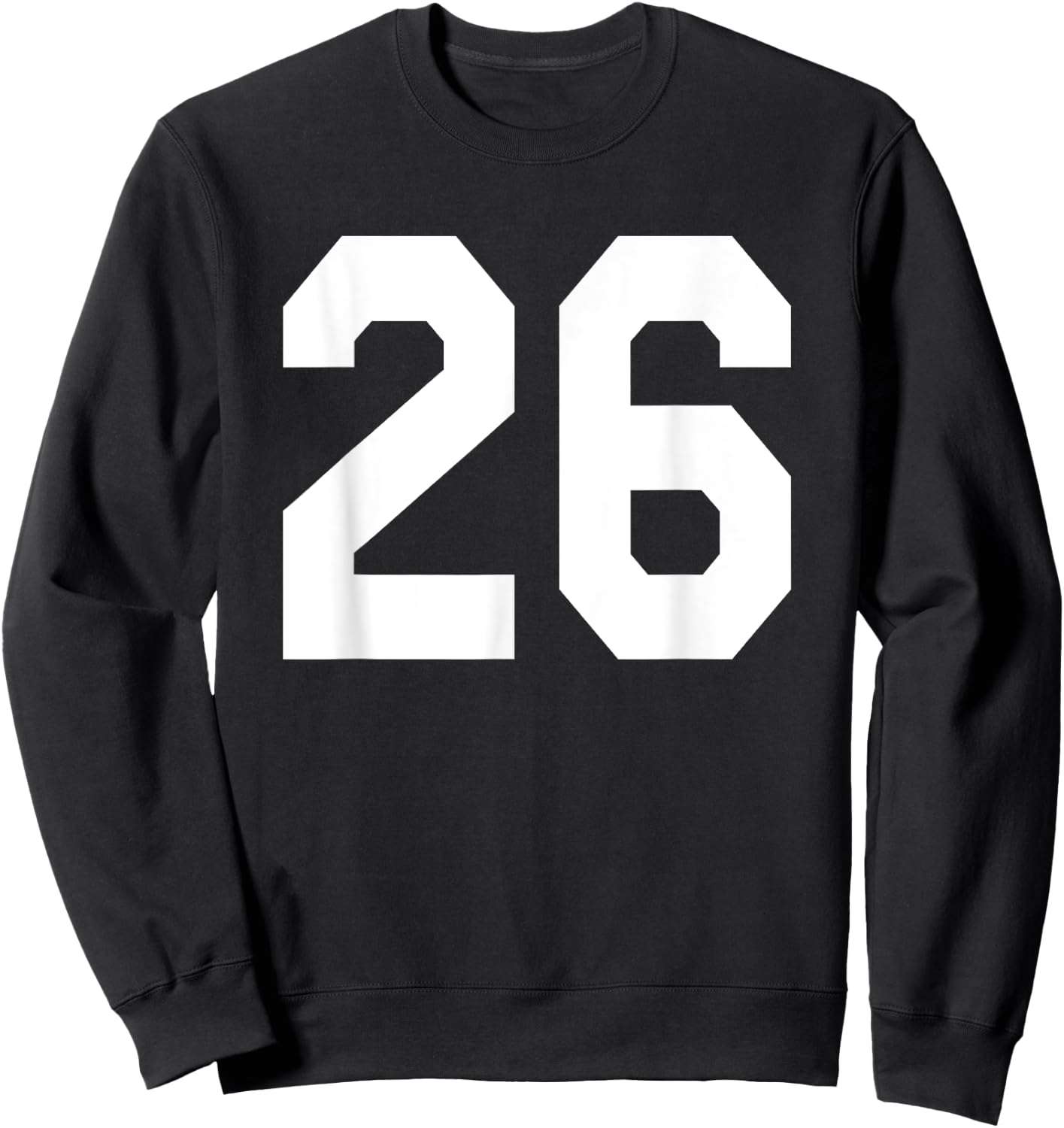 Number 26 Sports Jersey Front and Back Team Player Sweatshirt - Sweatshirt | Black