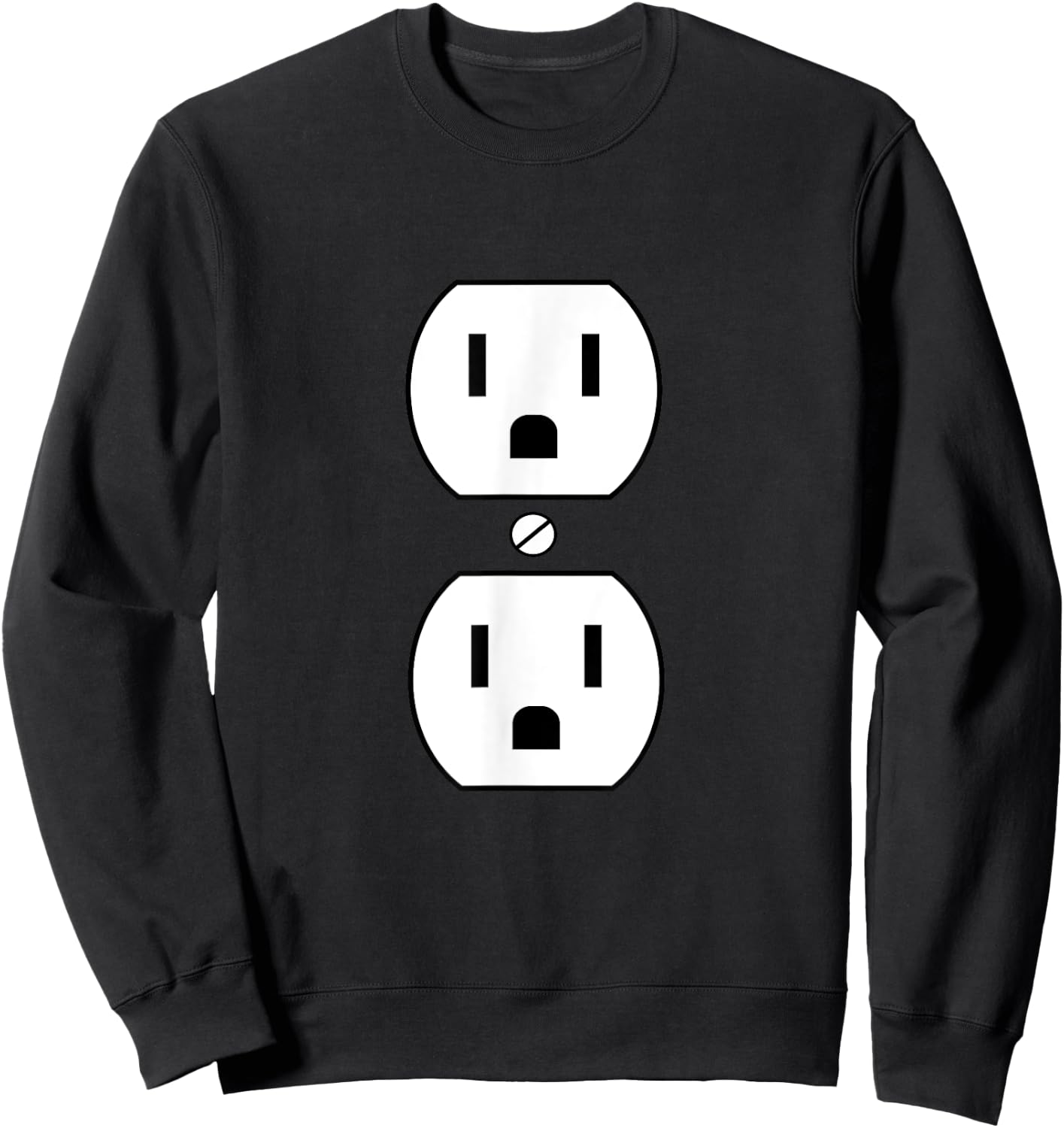 Electrical Plug Costume Funny Wall Socket Costume Sweatshirt - Sweatshirt | Black