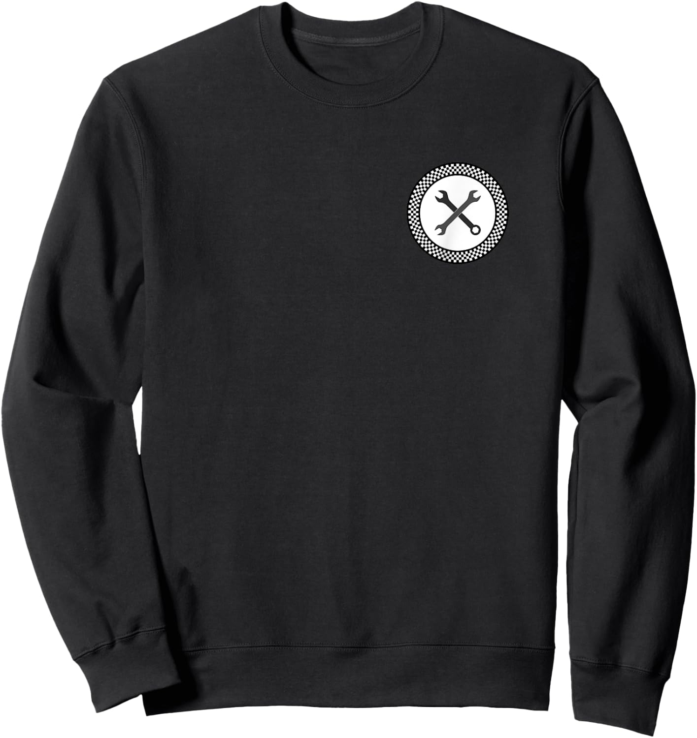 Rockabilly Retro Vintage Checkerboard Pattern Wrenches Gift Sweatshirt - Sweatshirt | Black