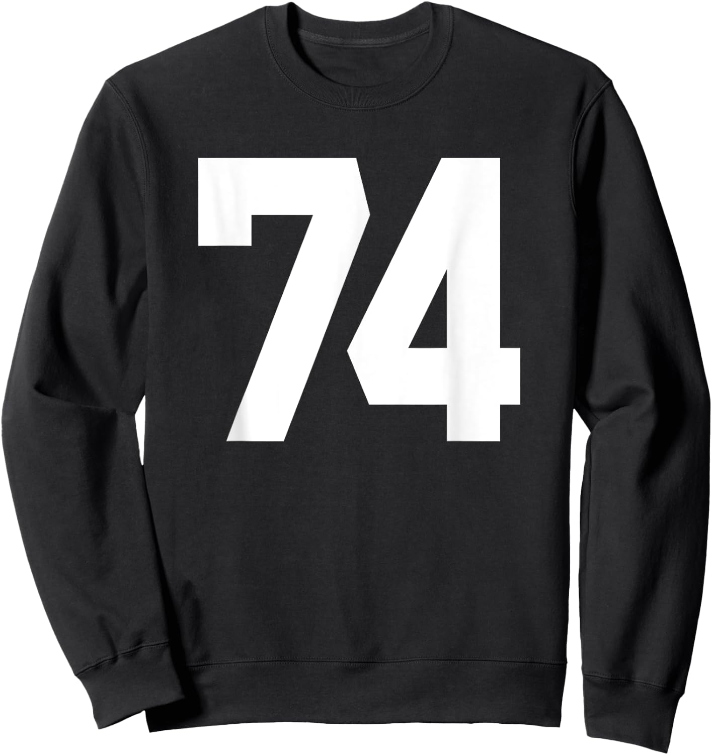 Number 74 Sports Jersey Front and Back Team Player Sweatshirt - Sweatshirt | Black
