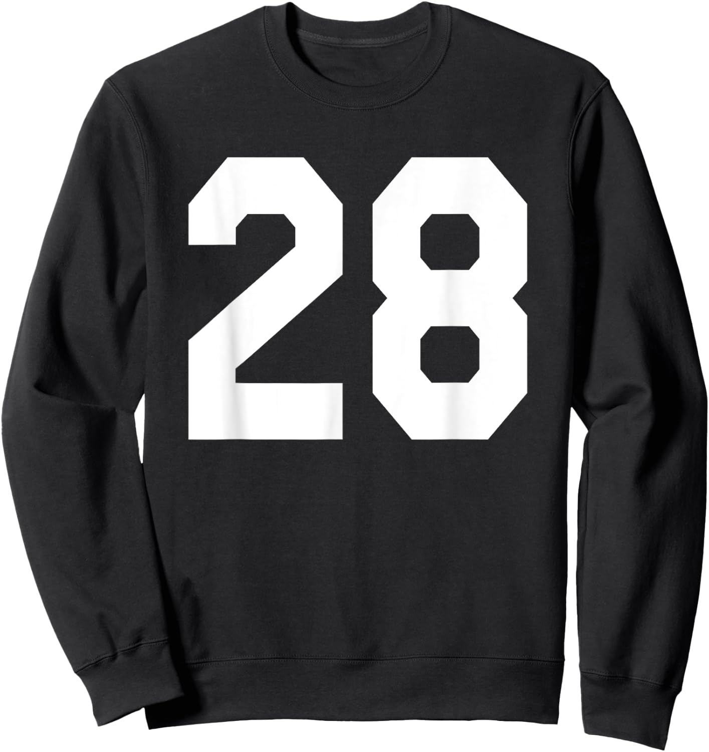 Number 28 Sports Jersey Front and Back Team Player Sweatshirt - Sweatshirt | Black