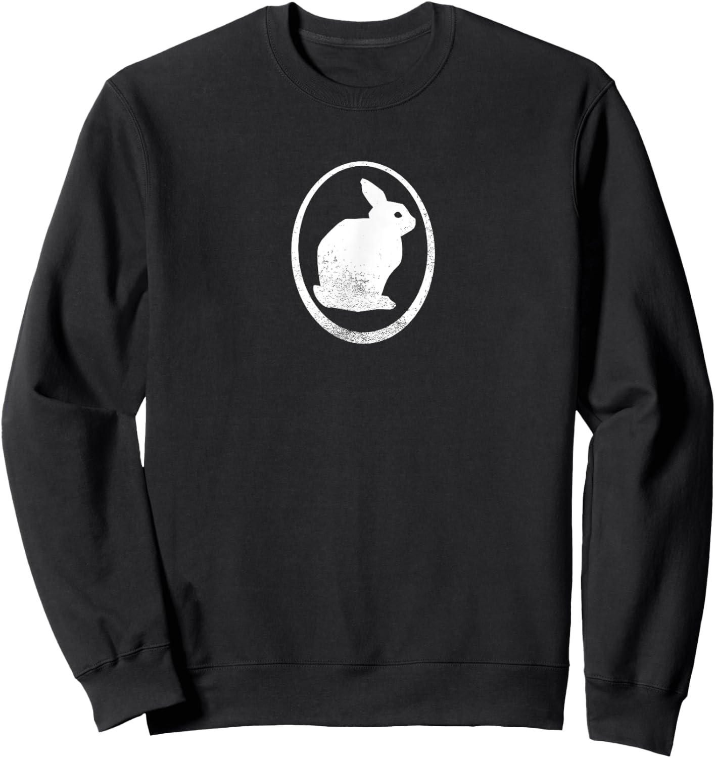 White silhouette of a bunny, stylized for rabbit lovers Sweatshirt - Sweatshirt | Black