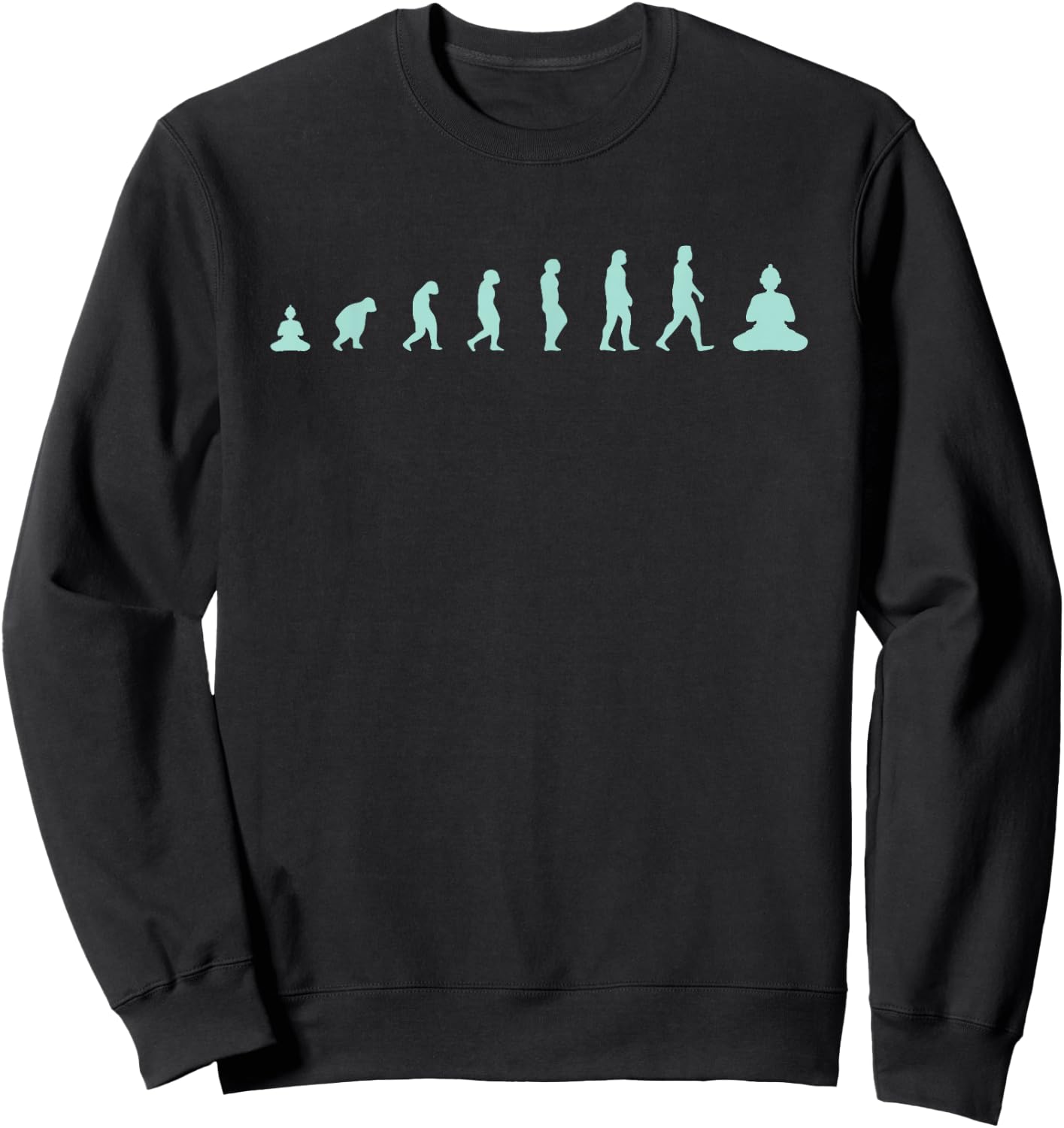 Zen Buddha Evolution - Meditation Mindfulness Yoga Funny Sweatshirt - Sweatshirt | Black