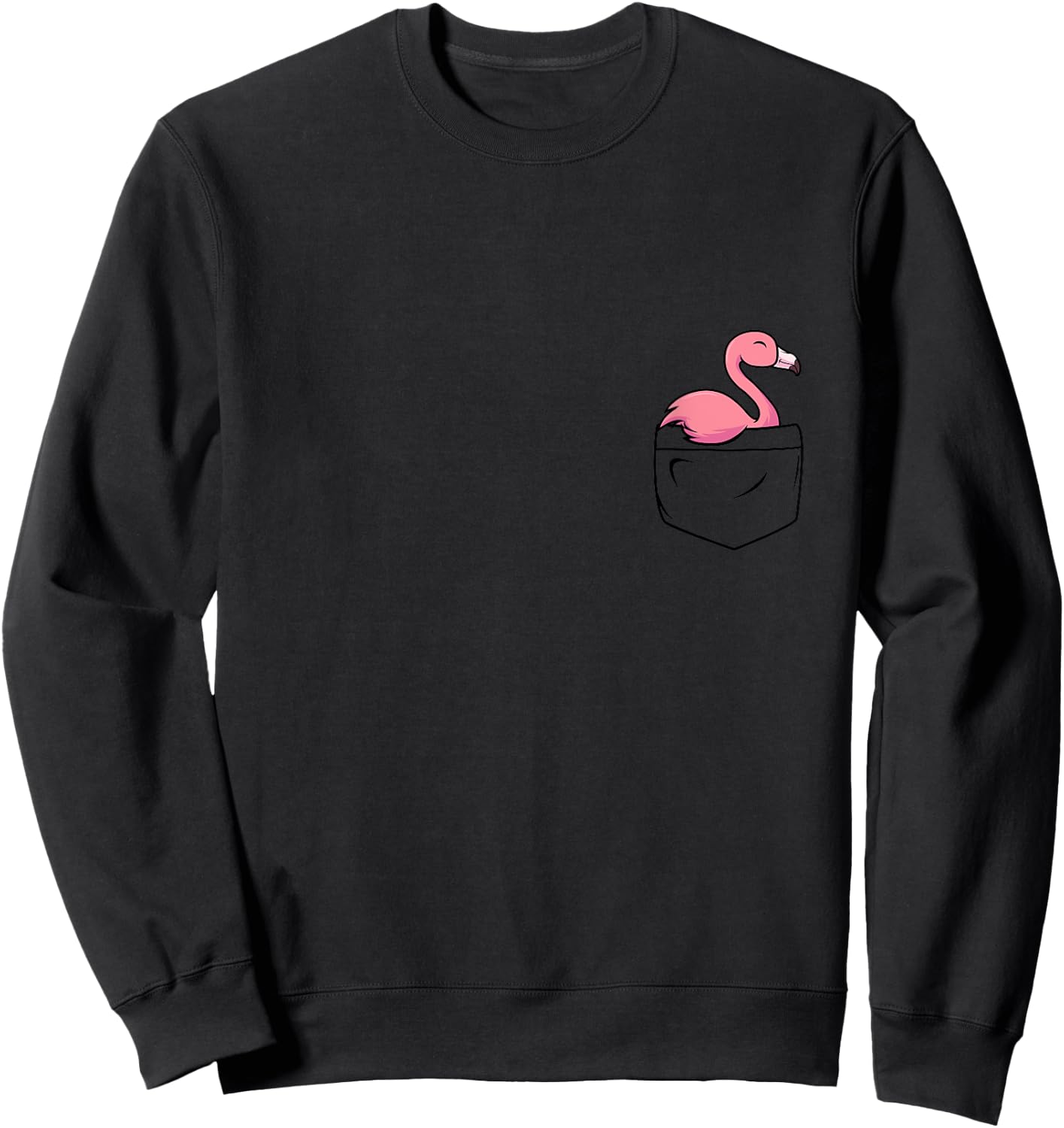 Pocket Flamingo Funny Cute Bird in your Pocket Sweatshirt - Sweatshirt | Black