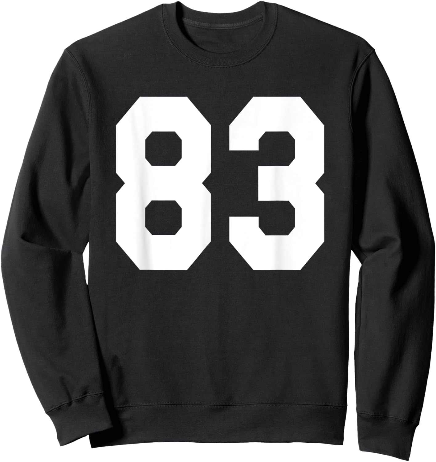 Number 83 Sports Jersey Front and Back Team Player Sweatshirt - Sweatshirt | Black