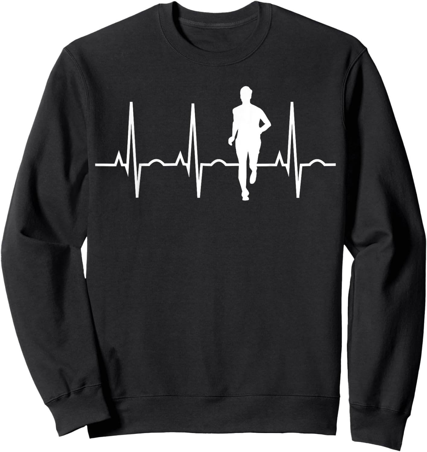 Cross Country Running Gifts - Runner Heartbeat Men Teens Boy Sweatshirt - Sweatshirt | Black