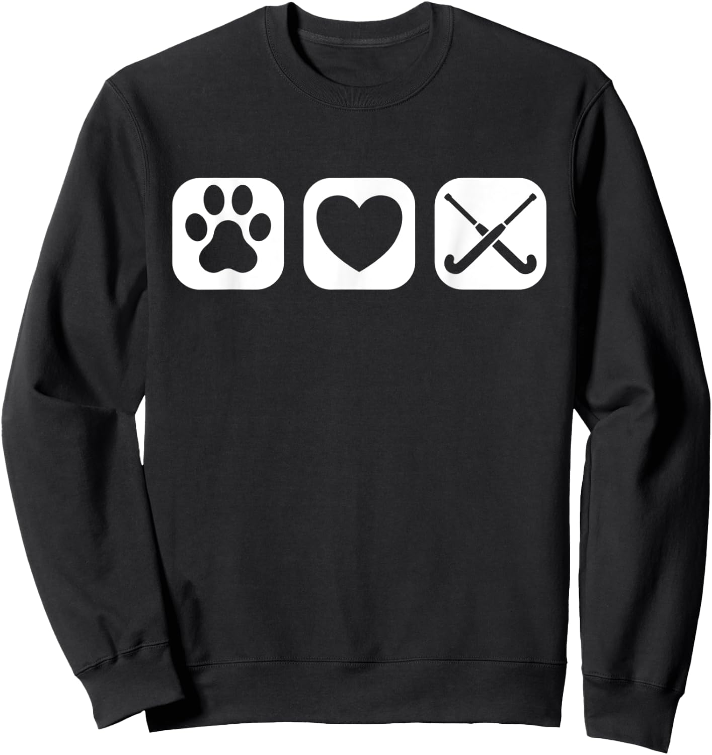 Field Hockey Sticks Dog Paw Love - Field Hockey Team Sweatshirt - Sweatshirt | Black