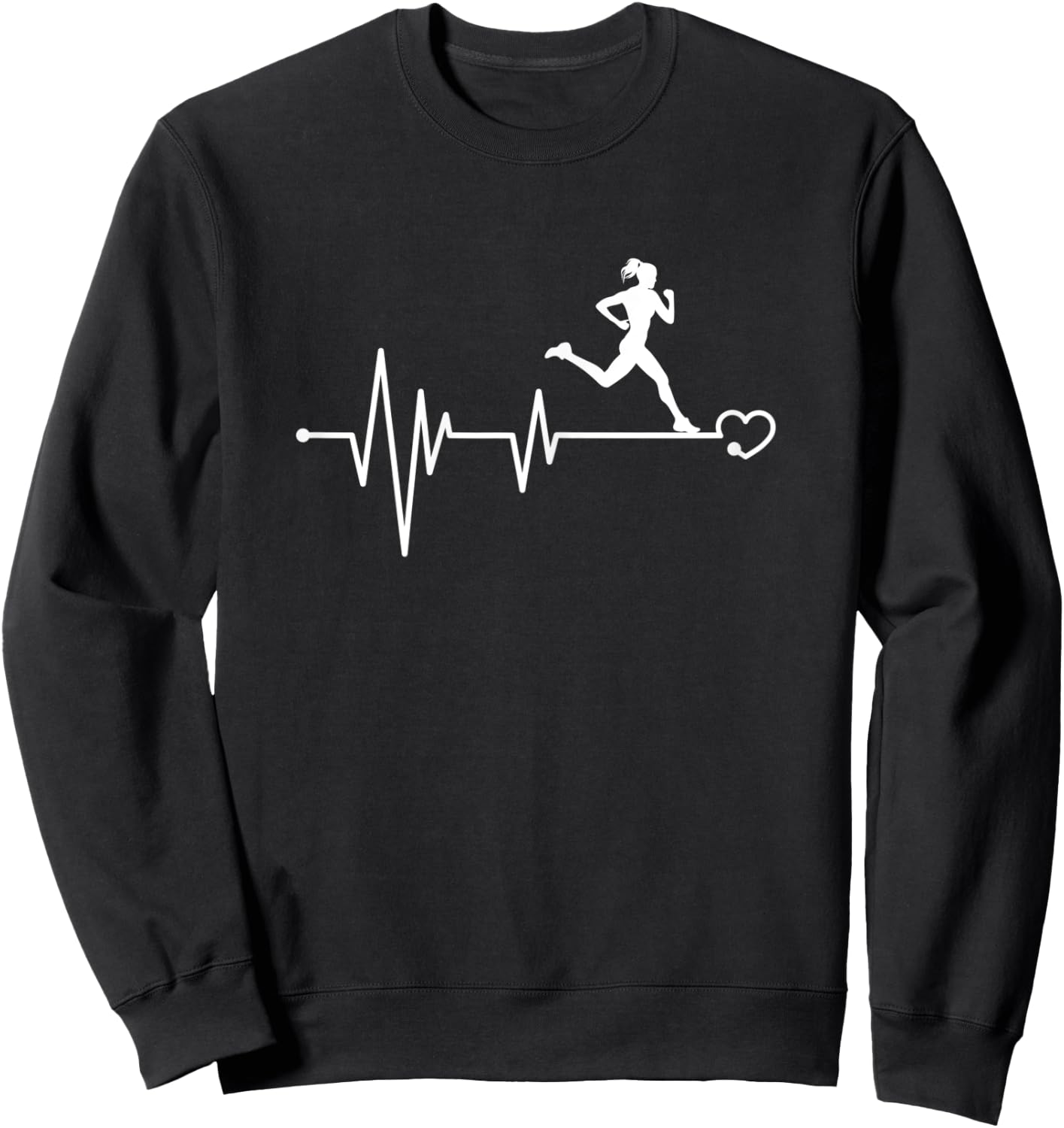 Funny Running & Jogging Heartbeat Sweatshirt - Sweatshirt | Black