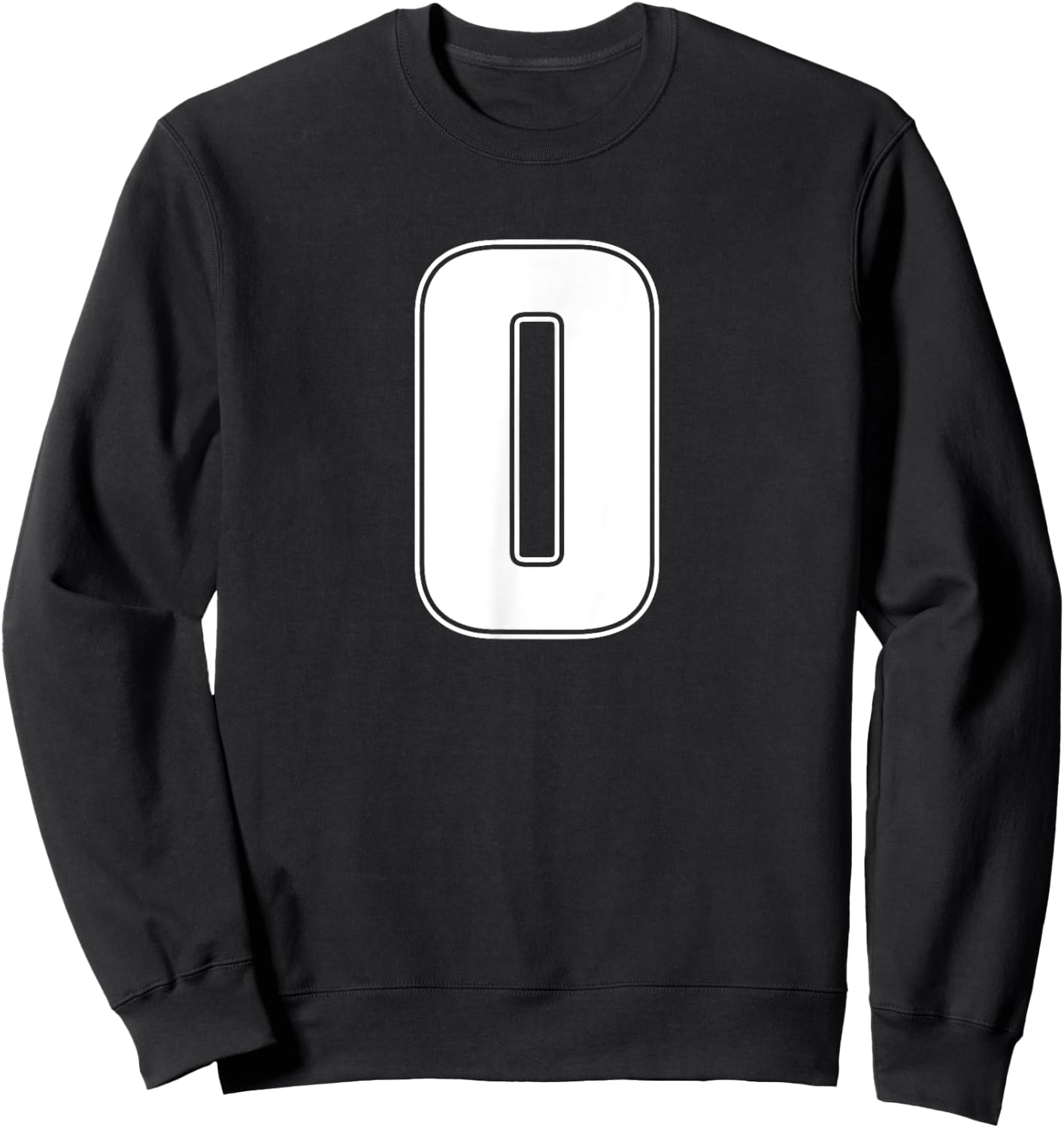 Number 0 Zero Sports Athletic Team Jersey Varsity Uniform Sweatshirt - Sweatshirt | Black