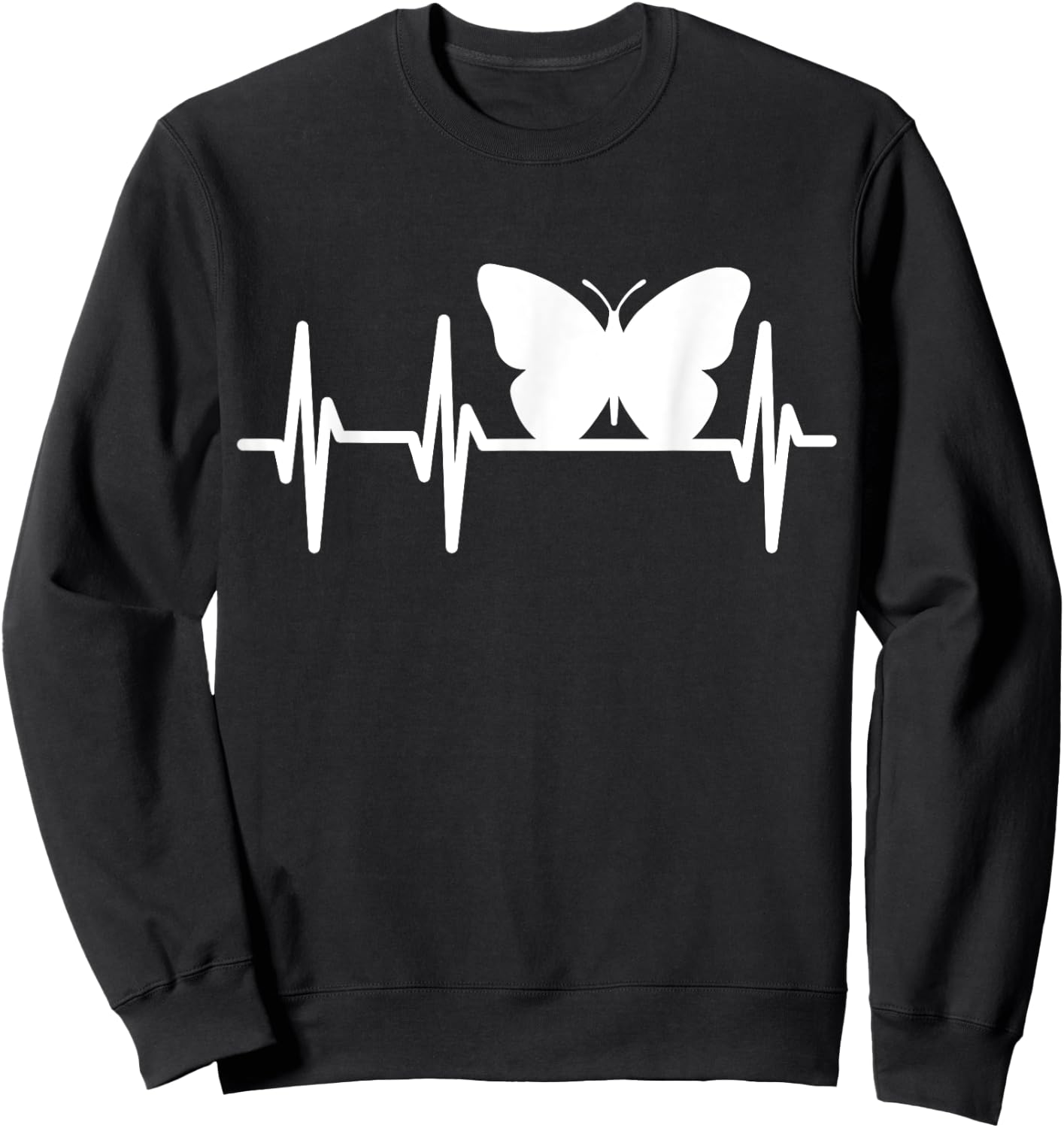 Butterfly Heartbeat Gift Lovers Heartbeat Sweatshirt - Sweatshirt | Black