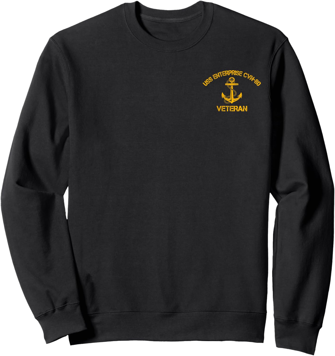 USS Enterprise CVN-80 Aircraft Carrier Veteran Flag Sweatshirt - Sweatshirt | Black