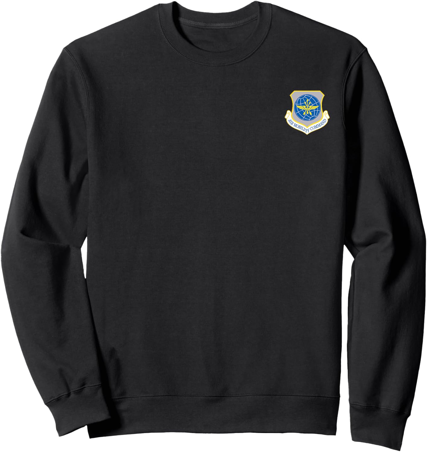 Air Mobility Command Veteran Soldier Vintage Small Logo Sweatshirt - Sweatshirt | Black