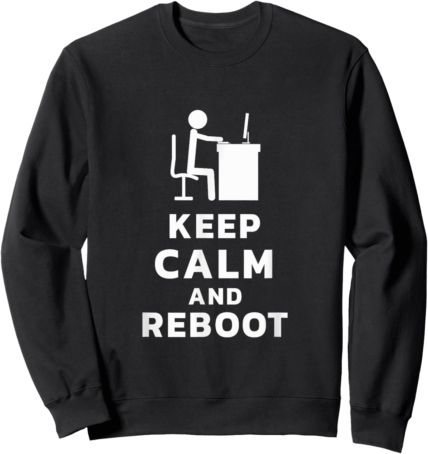 Software Developer Keep Calm Reboot Administrator Sweatshirt - Sweatshirt | Black