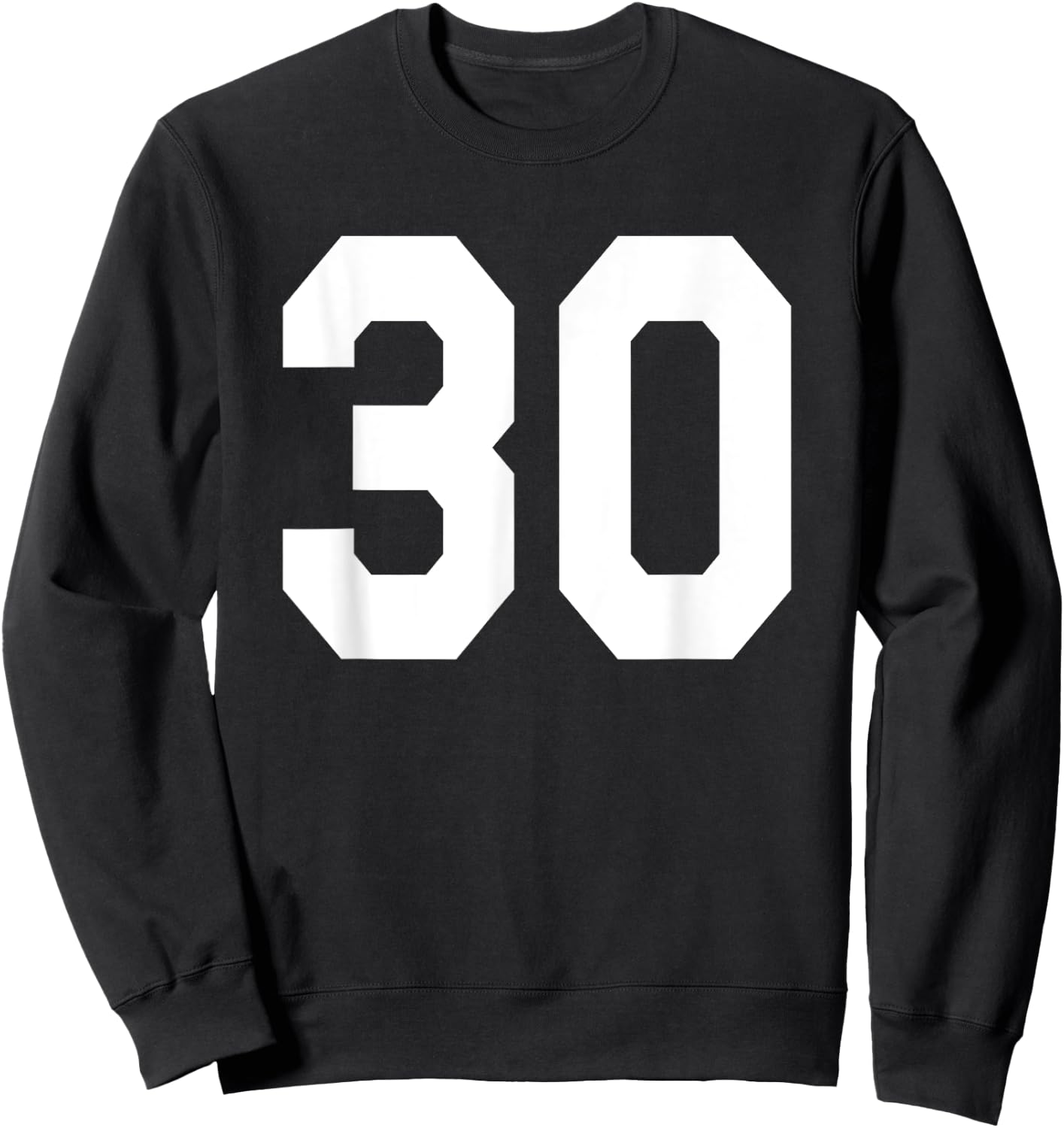 Number 30 Sports Jersey Front and Back Team Player Sweatshirt - Sweatshirt | Black