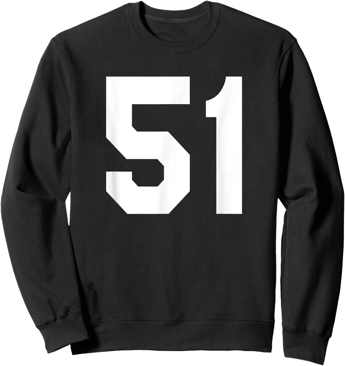 Number 51 Sports Jersey Front and Back Team Player Sweatshirt - Sweatshirt | Black