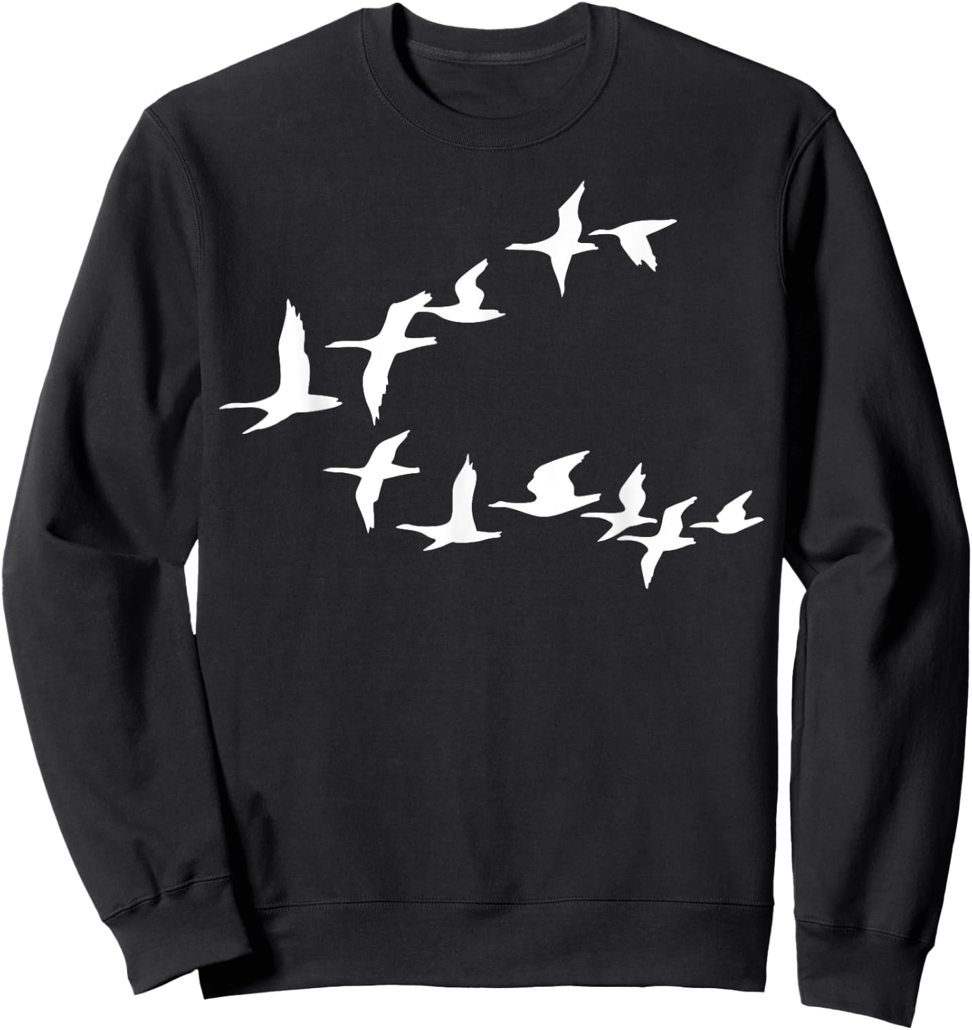 Birds In Flight, V Pattern Flock Of Geese Sweatshirt - Sweatshirt | Black