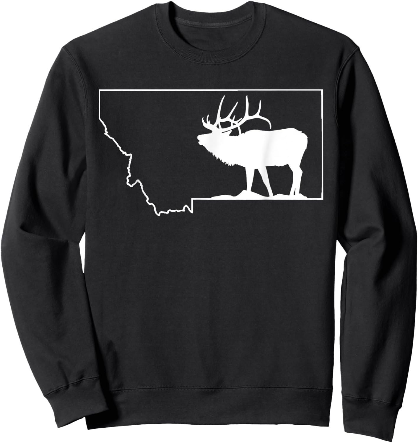 Montana Elk Hunting Cool Montana Hunters Hunting Sweatshirt - Sweatshirt | Black
