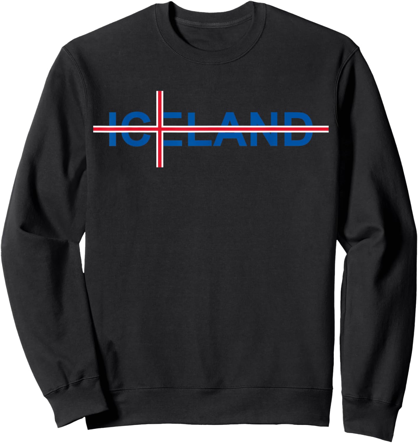 Iceland Flag Travel Vacation Scandinavia Pride Reykjavik Sweatshirt - Sweatshirt | Black