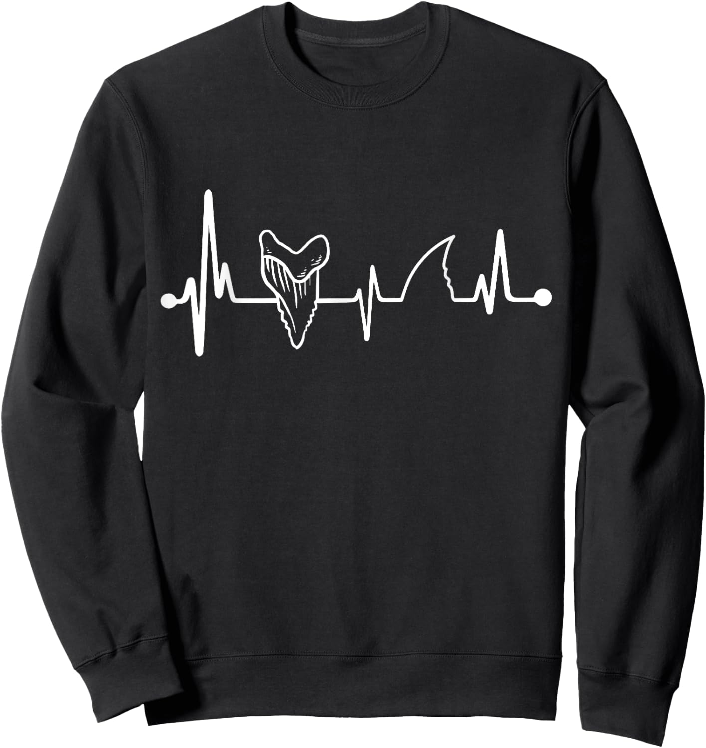 Teeth Heartbeat Shark Fossil Hunter Shark Tooth Hunter Sweatshirt - Sweatshirt | Black