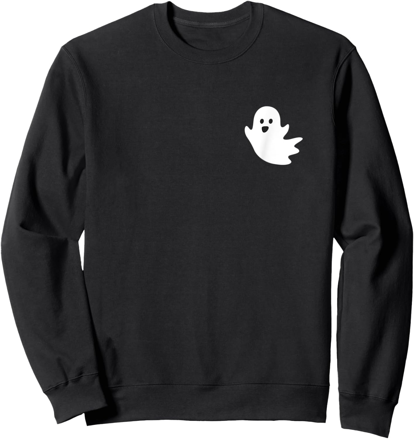 Cute Ghost Halloween Pocket Boo Sweatshirt - Sweatshirt | Black