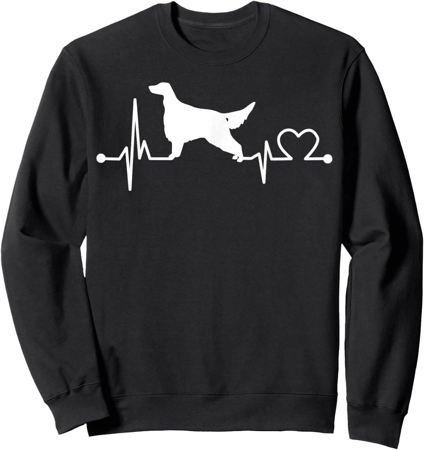 English Setter Heartbeat Funny Dog Pet Gift Kid/Women/Men Sweatshirt - Sweatshirt | Black