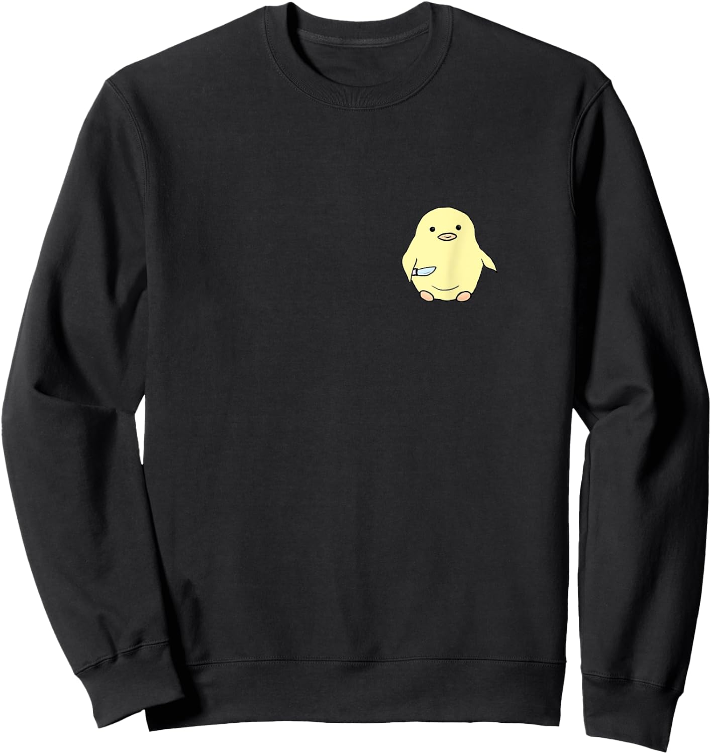 Chick - Chicken with Knife Funny Sweatshirt - Sweatshirt | Black