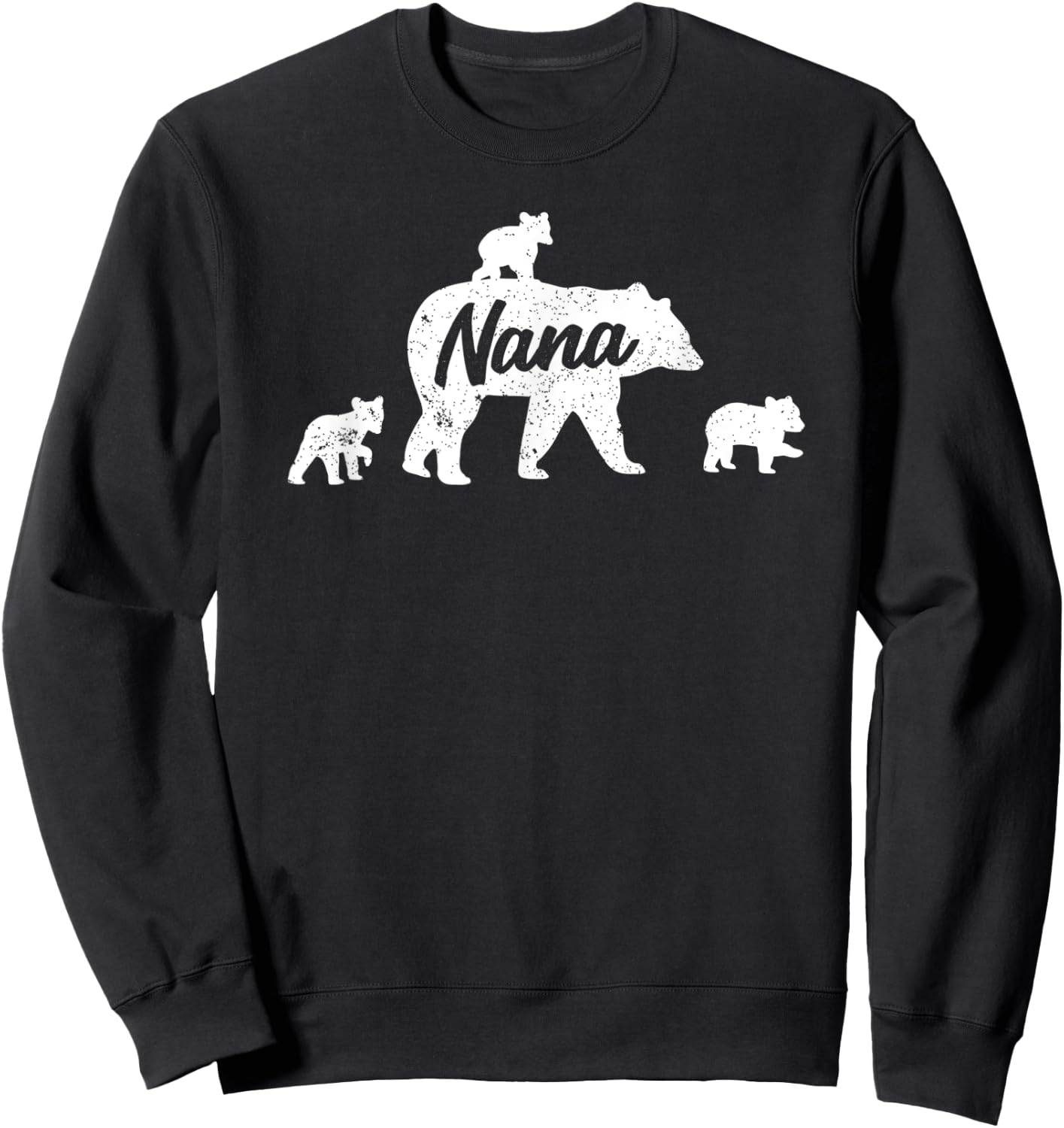 Vintage Nana Bear 3 Cubs Mother's Day Sweatshirt - Sweatshirt | Black