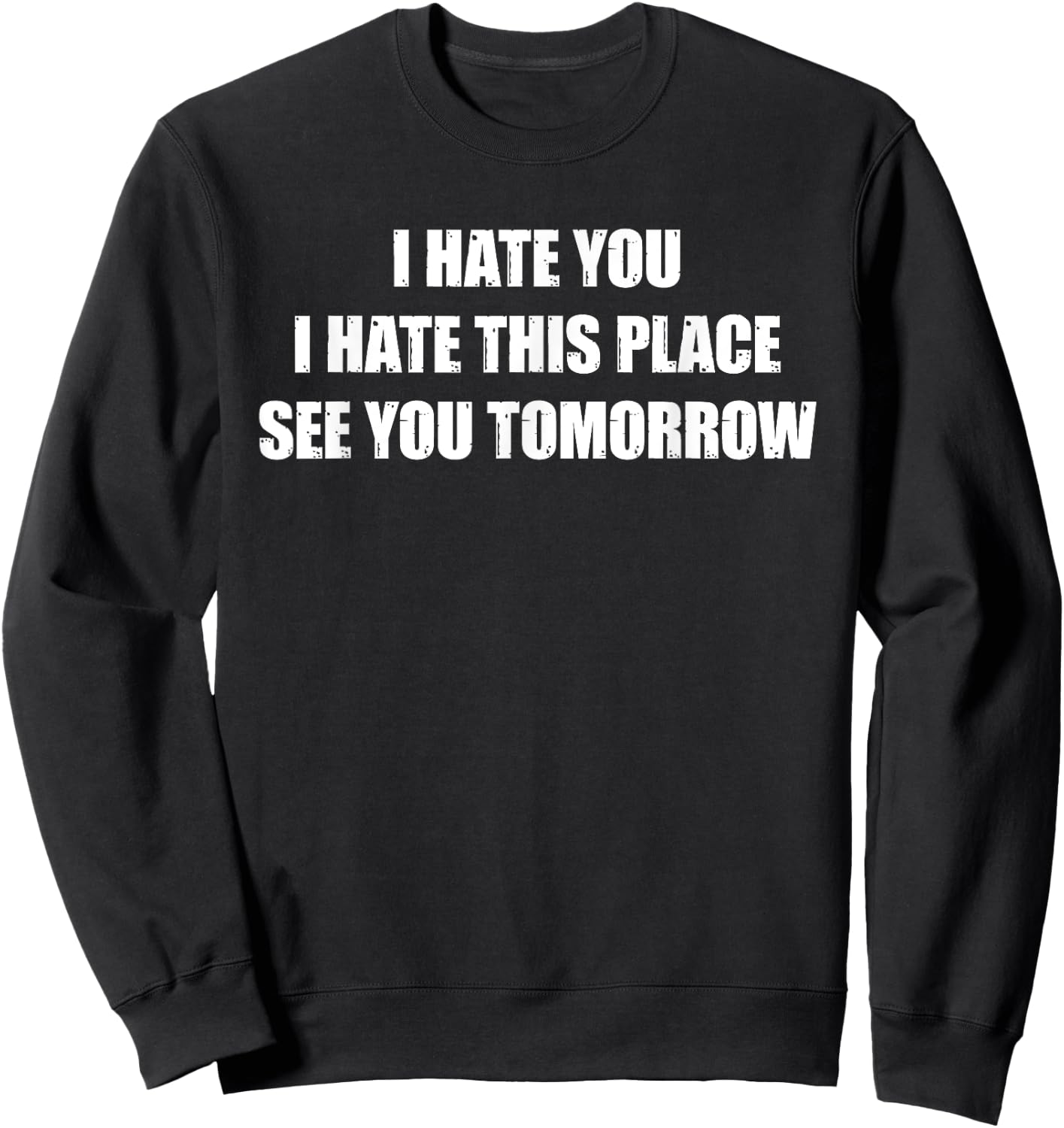 I Hate You I Hate This Place See You Tomorrow Sweatshirt - Sweatshirt | Black