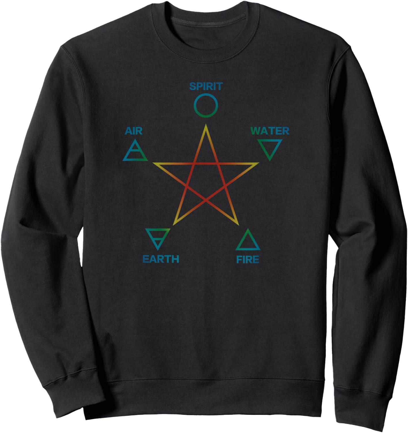 Elements, pentagram, symbol, alchemy, spirituality, magic Sweatshirt - Sweatshirt | Black