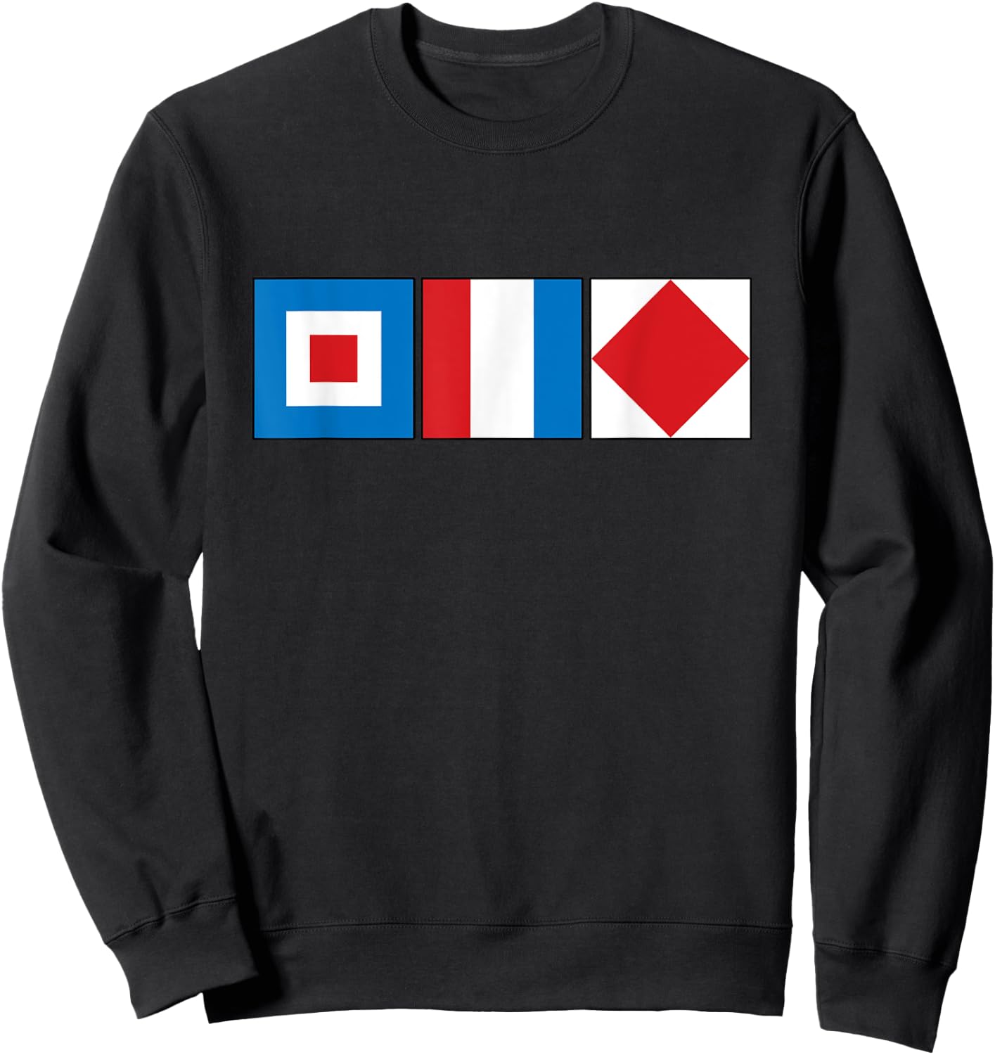 Funny WTF Sailing Nautical Flag Alphabet Sweatshirt - Sweatshirt | Black