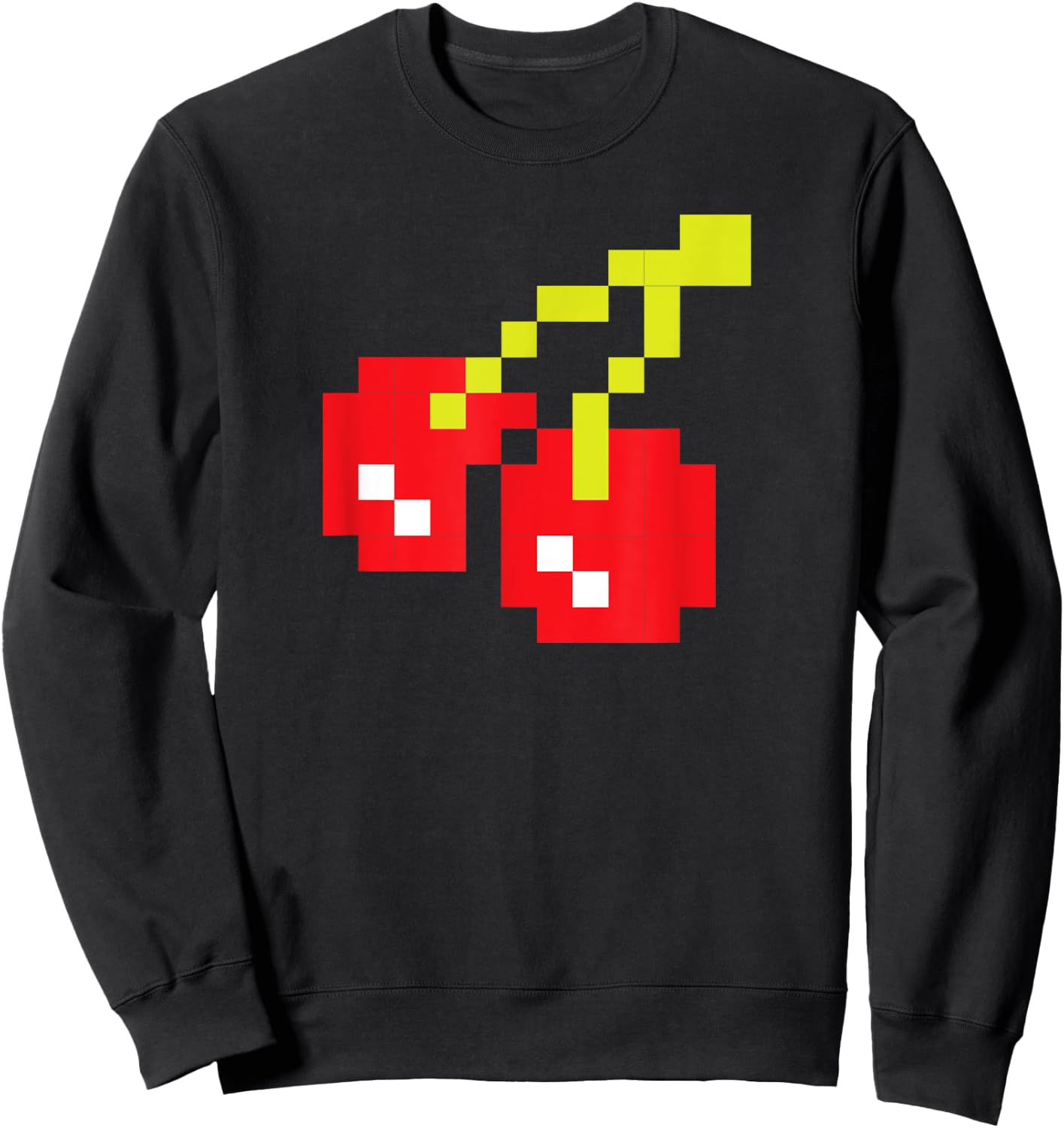 Pixel Cherries 80s Video Game Halloween Costume Easy Group Sweatshirt - Sweatshirt | Black