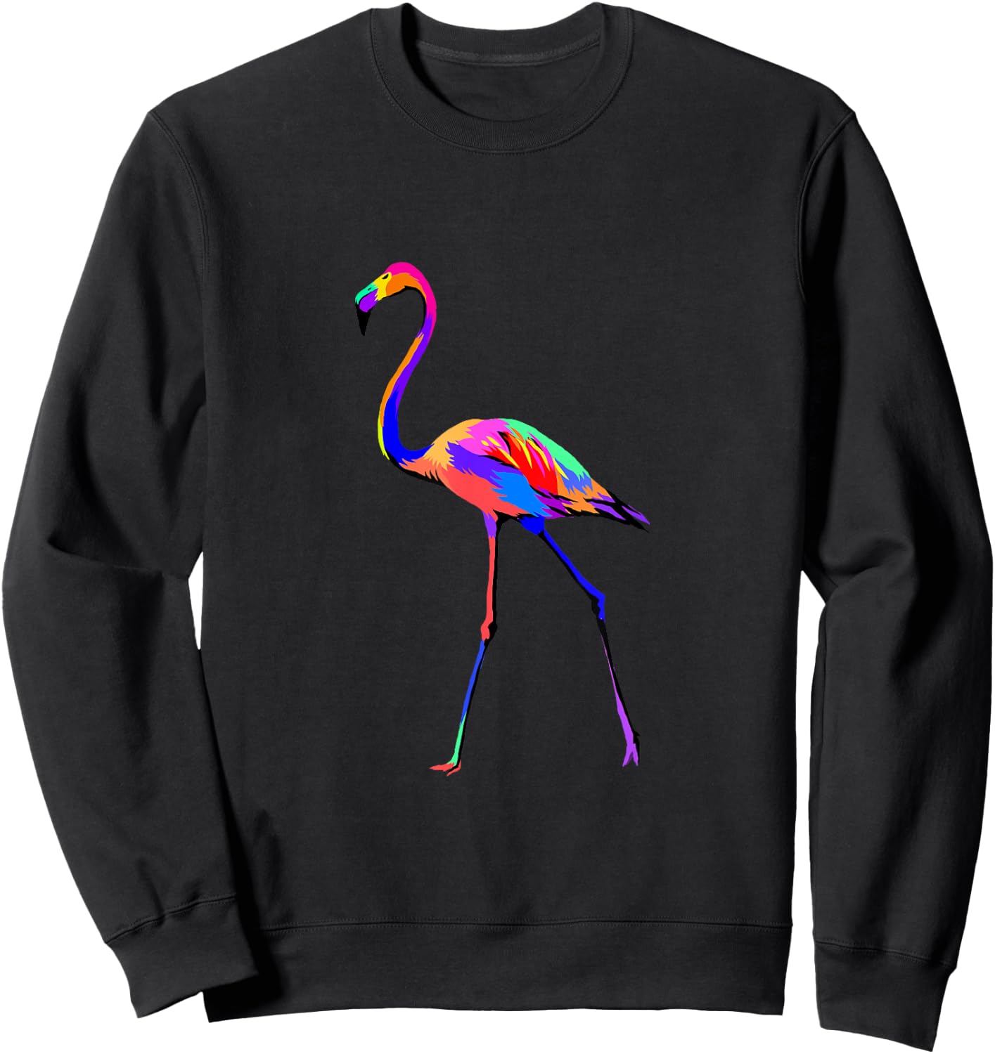 Pop Art Flamingo Shirt Colorful Animal Bird Lover Birder Sweatshirt - Sweatshirt | Black