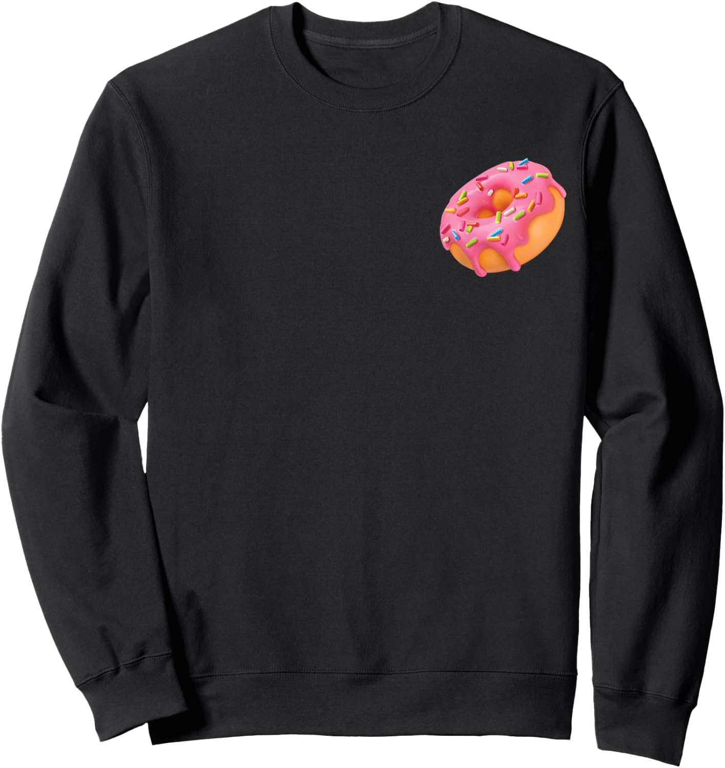 Pink Sprinkle Donut Pocket Doughnut Lovers Funny Foodie Food Sweatshirt - Sweatshirt | Black