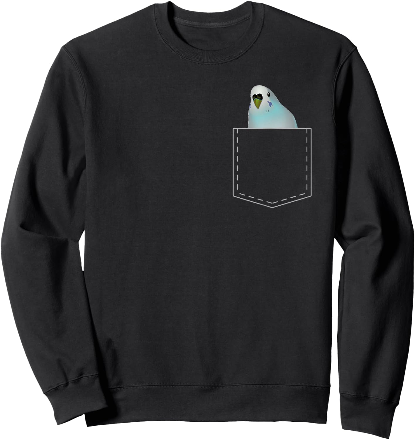 Cute Pocket Budgie T Shirt Parakeet Parrot Lover Gift Sweatshirt - Sweatshirt | Black