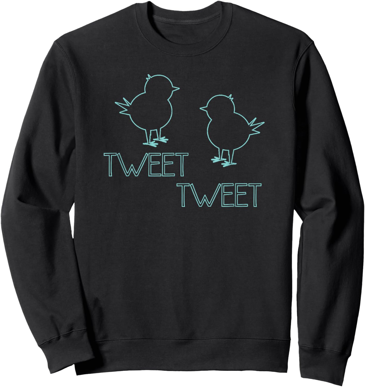 Trendy Tweet Tweet Birds Silhouette Sweatshirt - Sweatshirt | Black