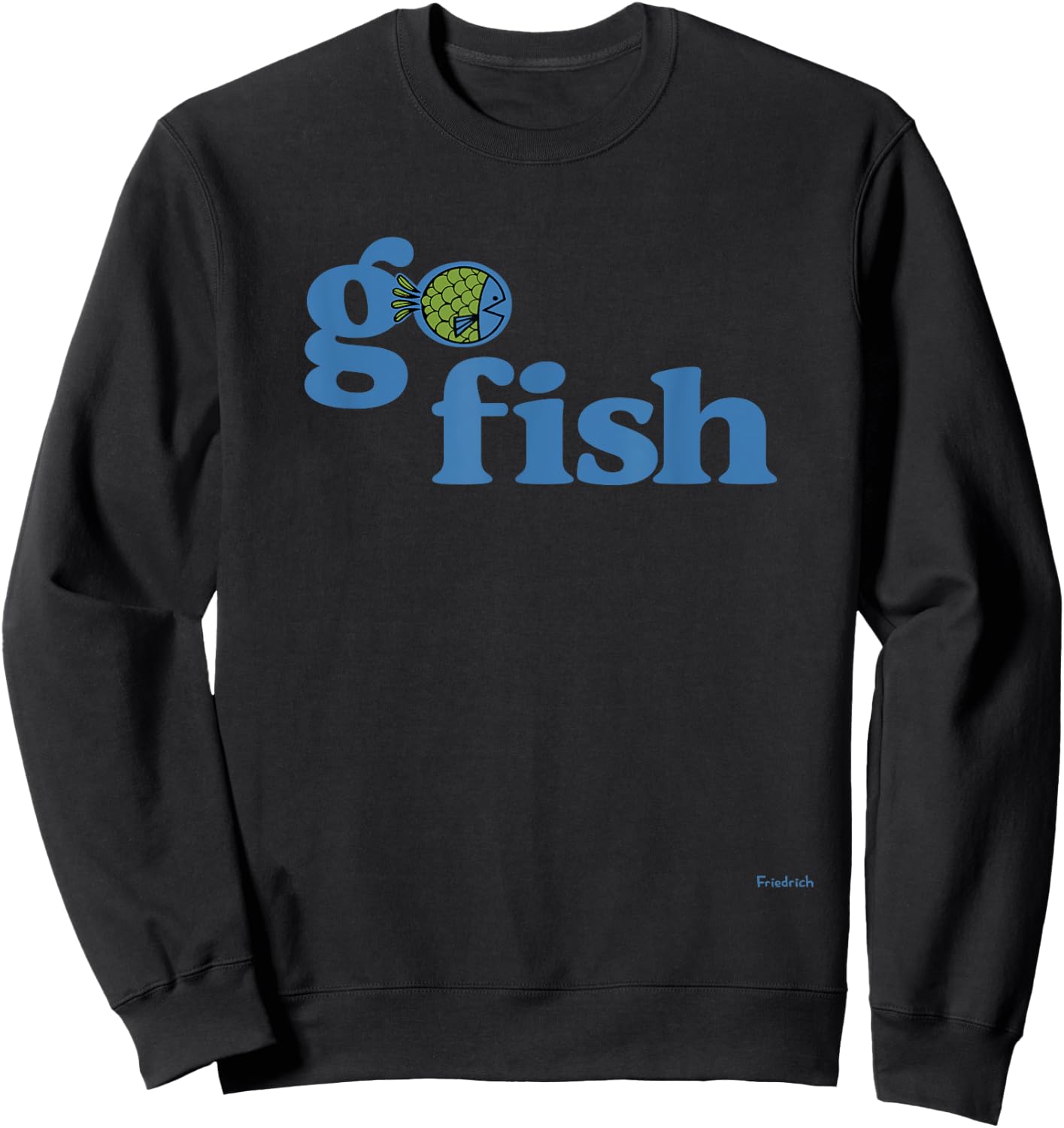 Fishing Go Fish - Kids - Black - Small - Short Sleeve - - Classic Fit - Modern - Game - Beach - Fishing Themed Sweatshirt - Sweatshirt | Black