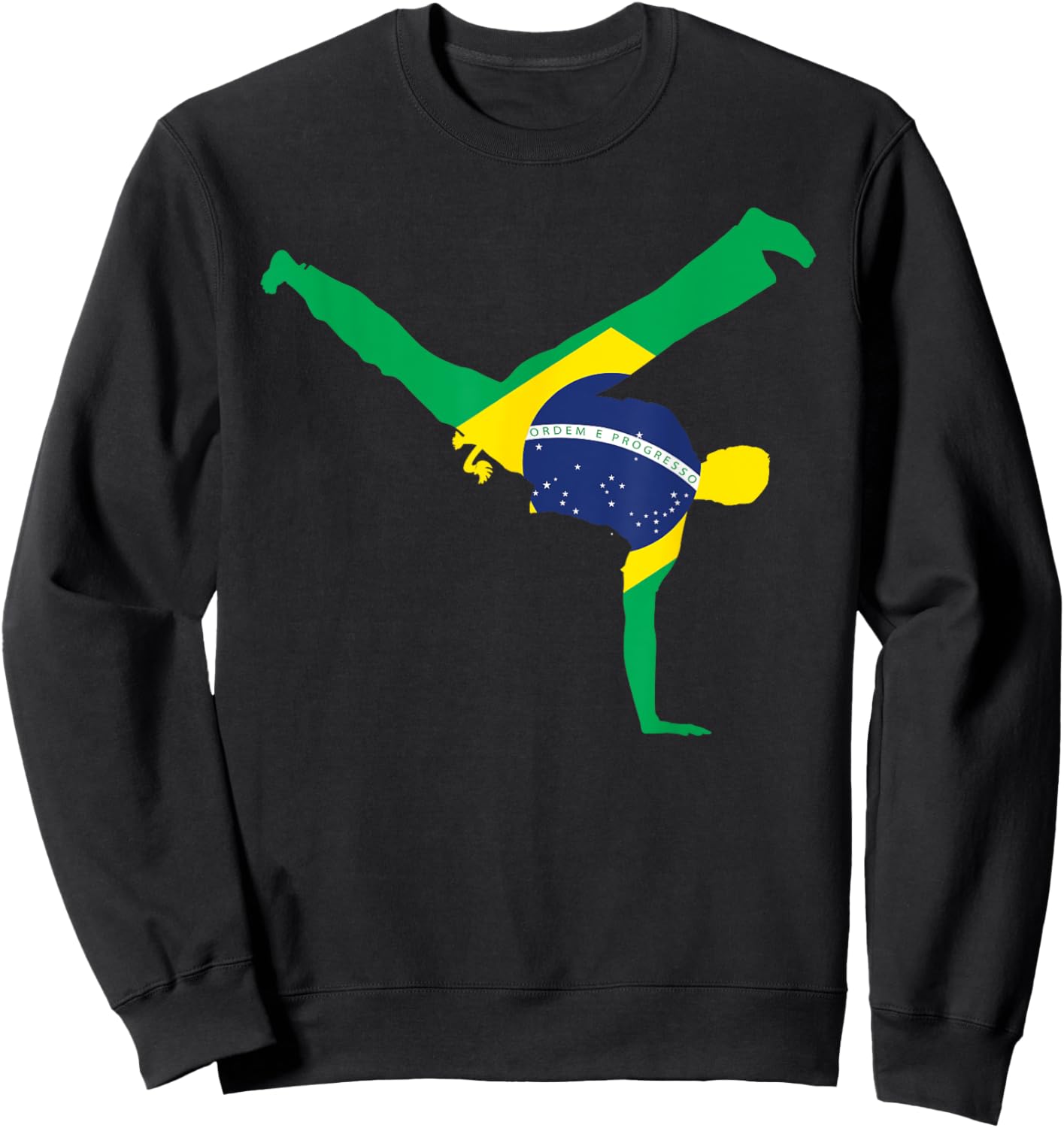 Brazil Flag Capoeira Dancer MMA Afro Brazilian Kick Fighter Sweatshirt - Sweatshirt | Black