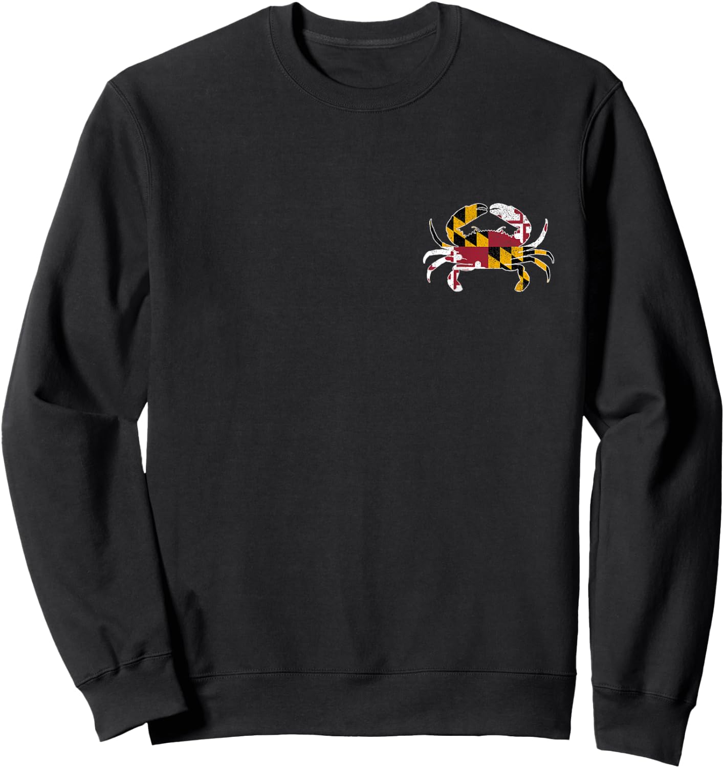 Maryland Blue Crab Vintage Crabbing Maryland Flag Pride Sweatshirt - Sweatshirt | Black