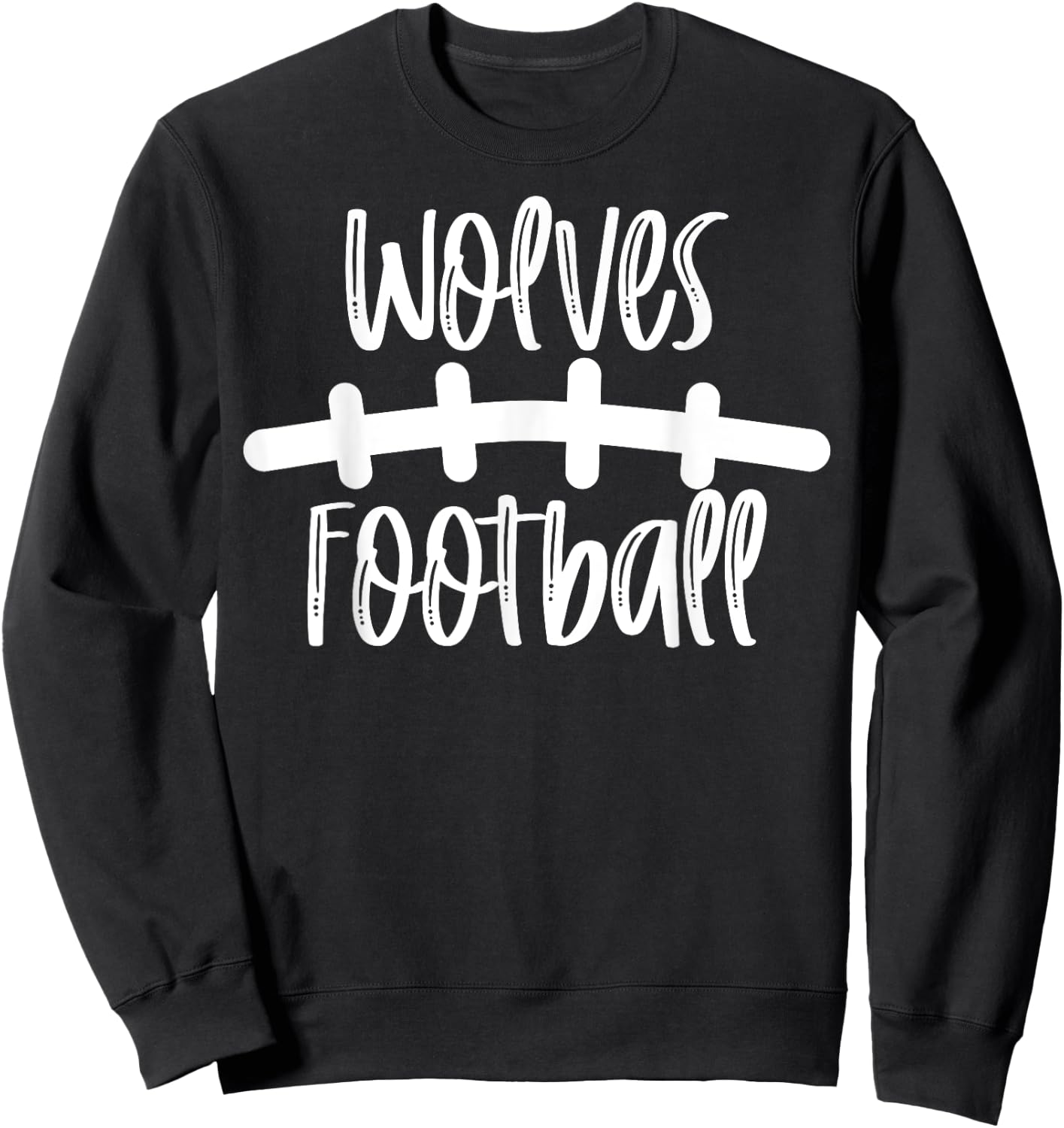 Wolves Football School Spirit Team Mascot Game Night Sweatshirt - Sweatshirt | Black