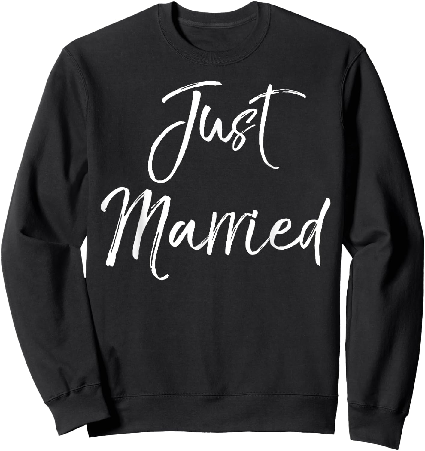Just Married Shirt Cute Wedding Shirt for Couples After Sweatshirt - Sweatshirt | Black