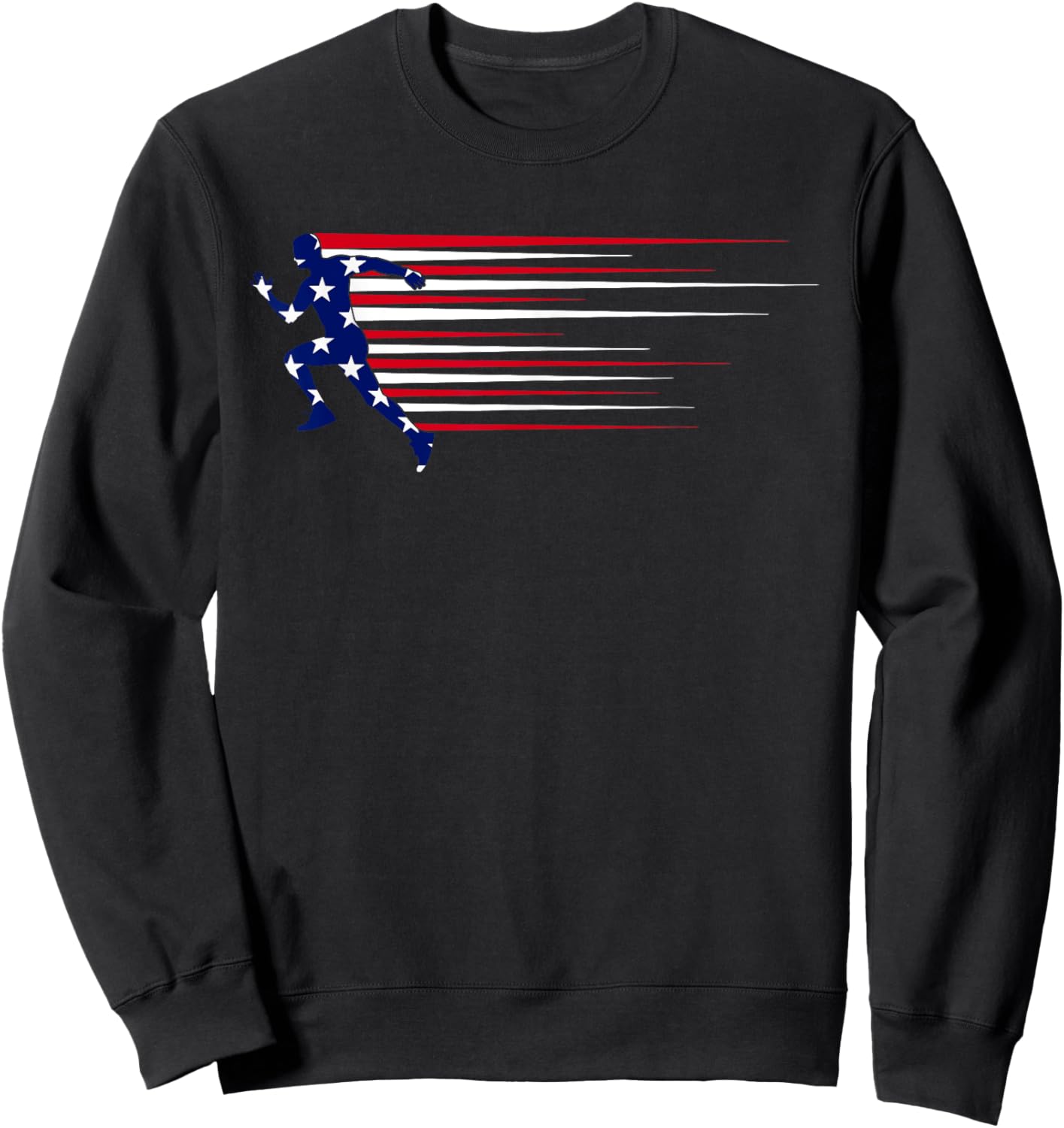 Best USA American Flag Track And Field Gift Team Men Women Sweatshirt - Sweatshirt | Black
