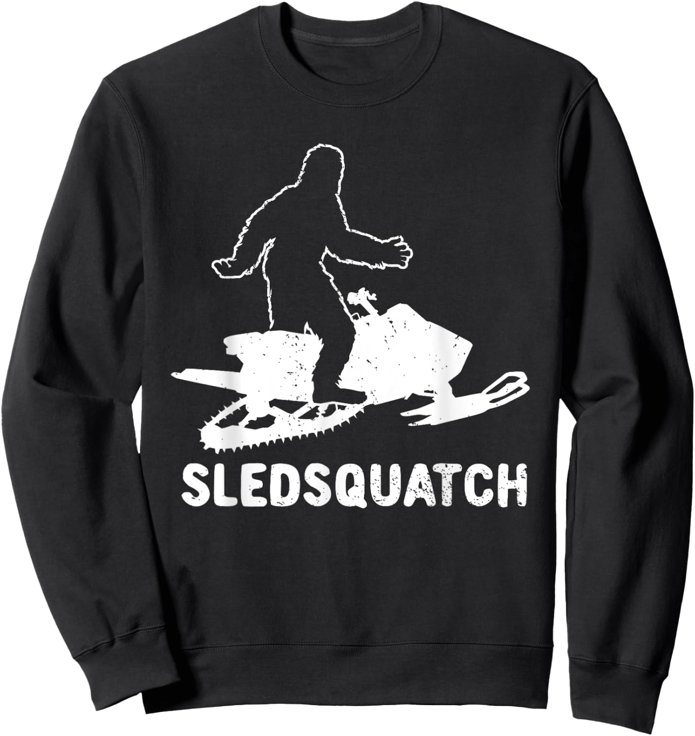 Bigfoot Snowmobile Riding Sasquatch Snowmobiling Racing Sweatshirt - Sweatshirt | Black