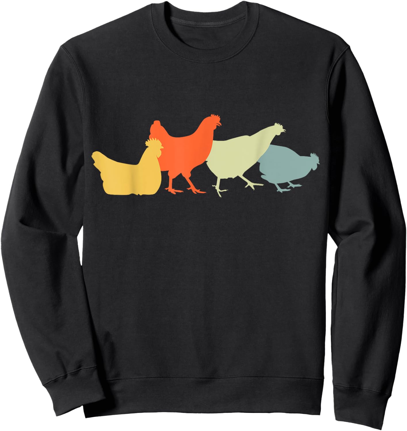 Retro Chickens Sweatshirt - Sweatshirt | Black