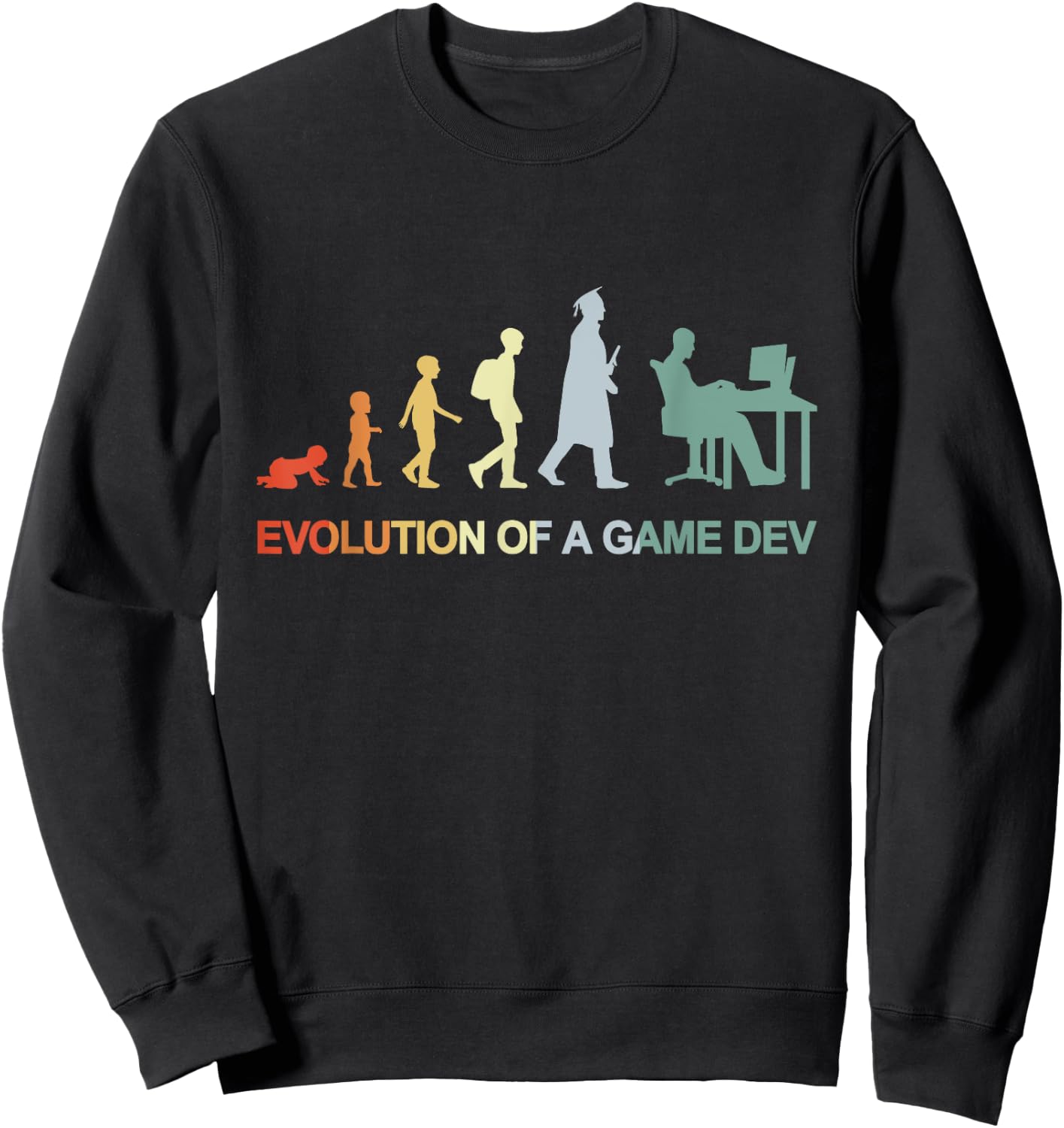 Vintage Game Development Evolution Video Game Producer Sweatshirt - Sweatshirt | Black