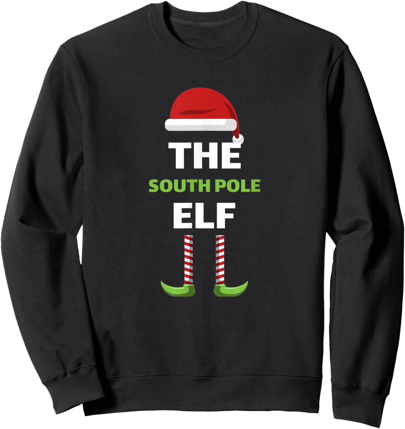 The South Pole Elf Funny Matching Family Sweatshirt - Sweatshirt | Black